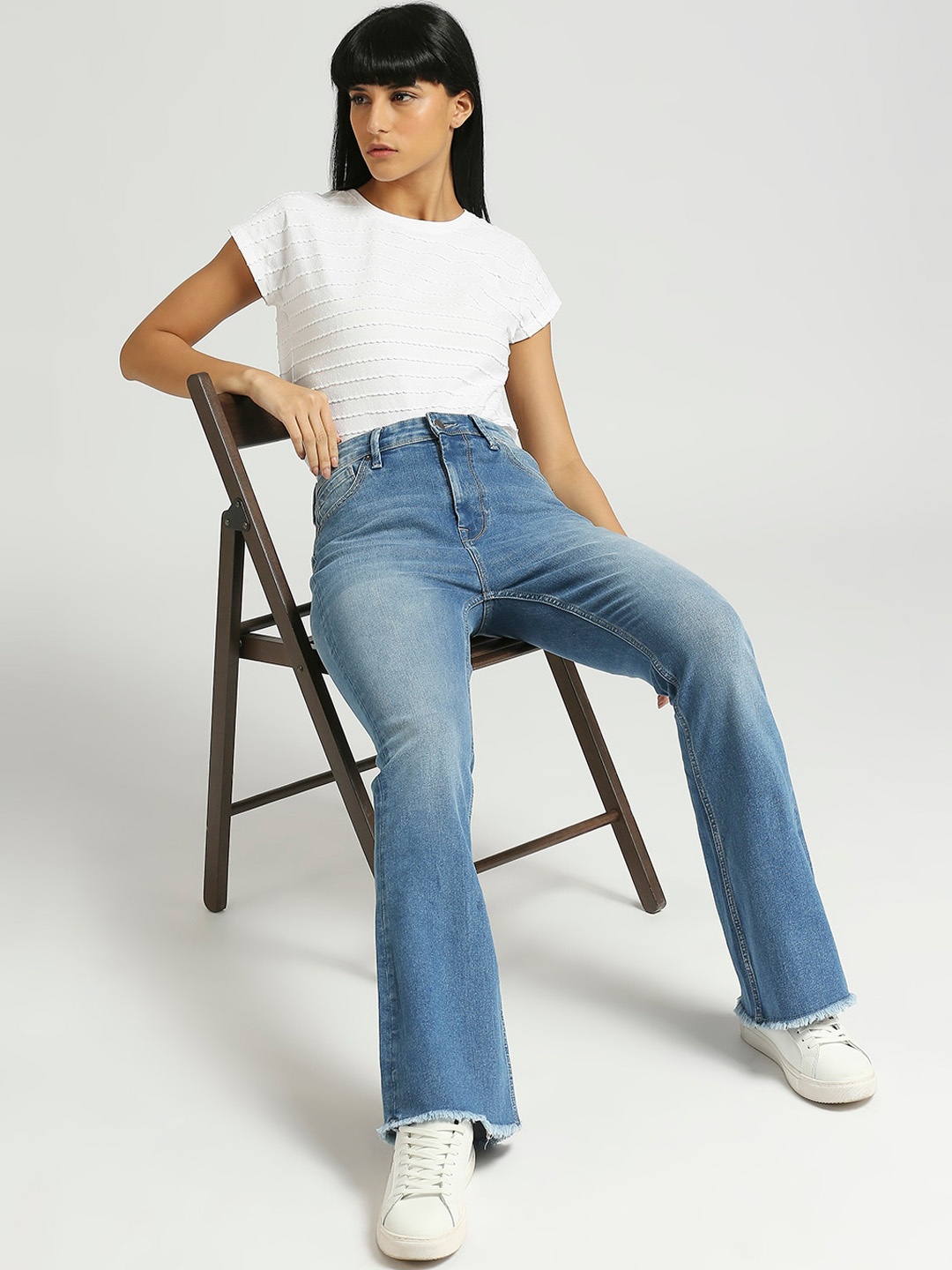 

Pepe Jeans Women Slim Fit High-Rise Light Fade Stretchable Jeans, Blue