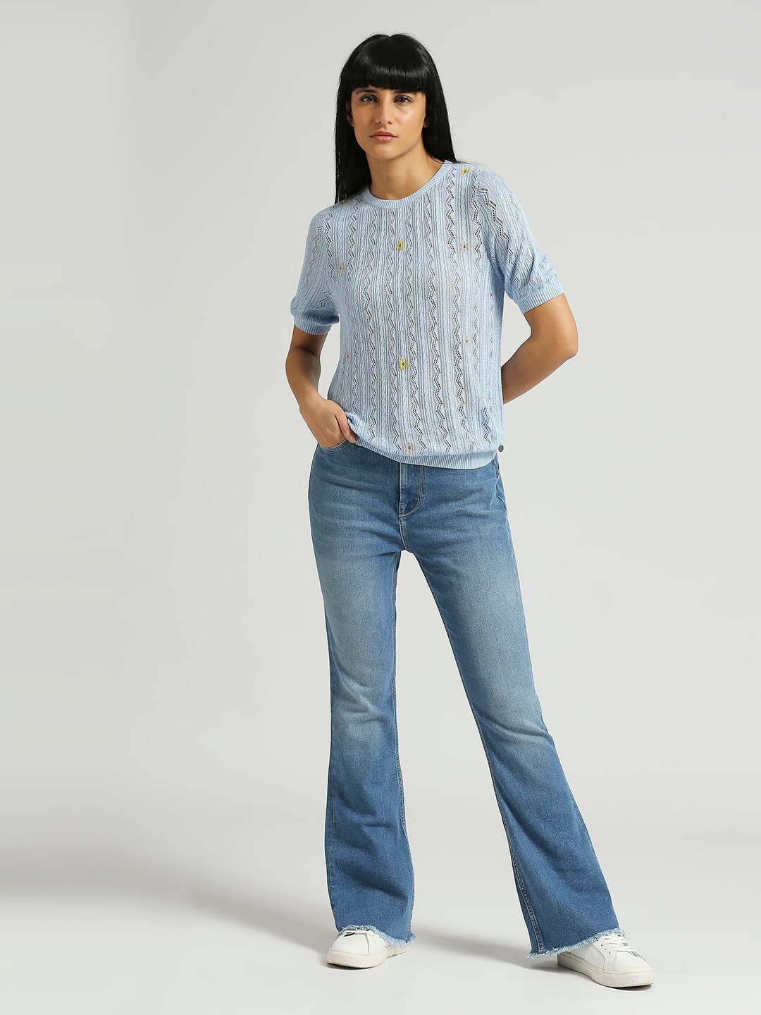

Pepe Jeans Round Neck Short Sleeves Regular Top, Blue