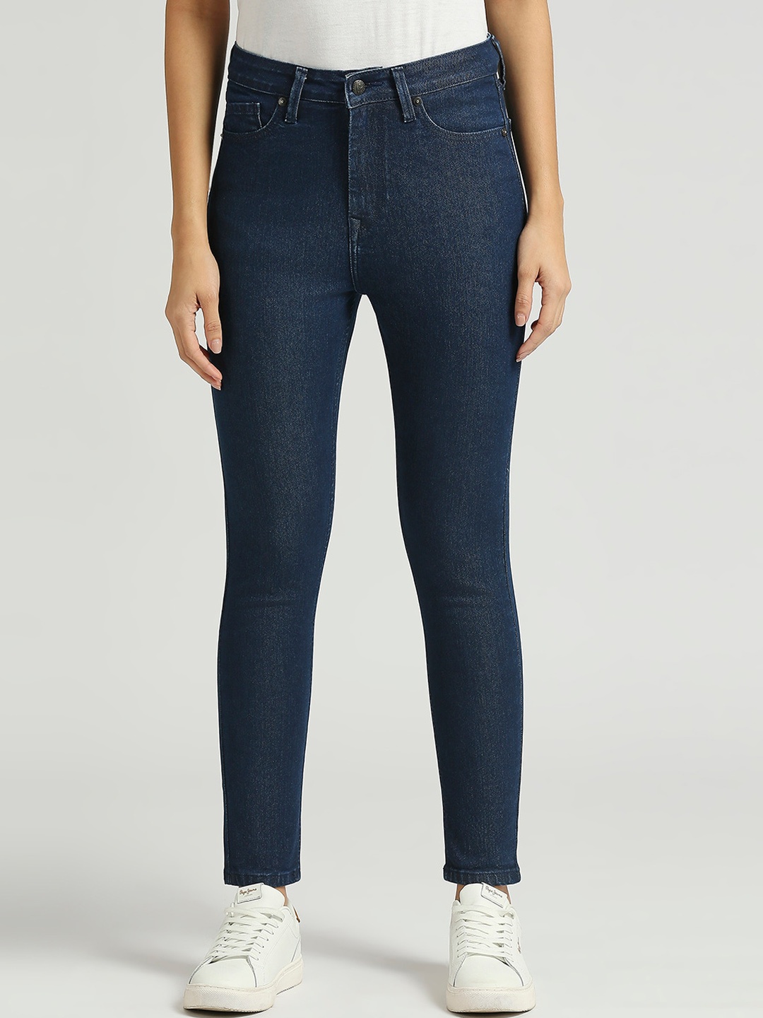 

Pepe Jeans Women Skinny Fit High-Rise Stretchable Jeans, Navy blue