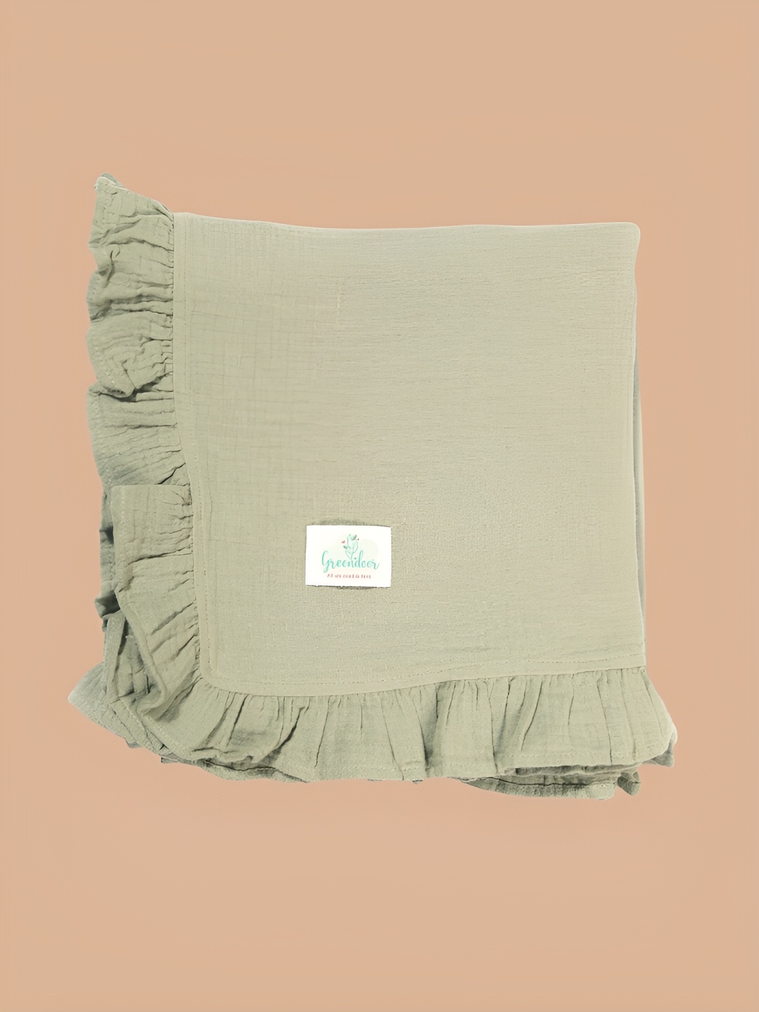 

Greendeer Green Crinkle Cotton Single Bed Quilt