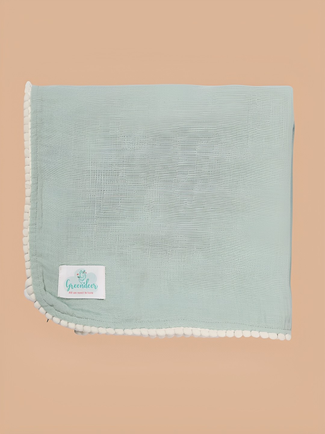 

Greendeer Green & White Striped Crinkle Cotton Single Bed Blanket