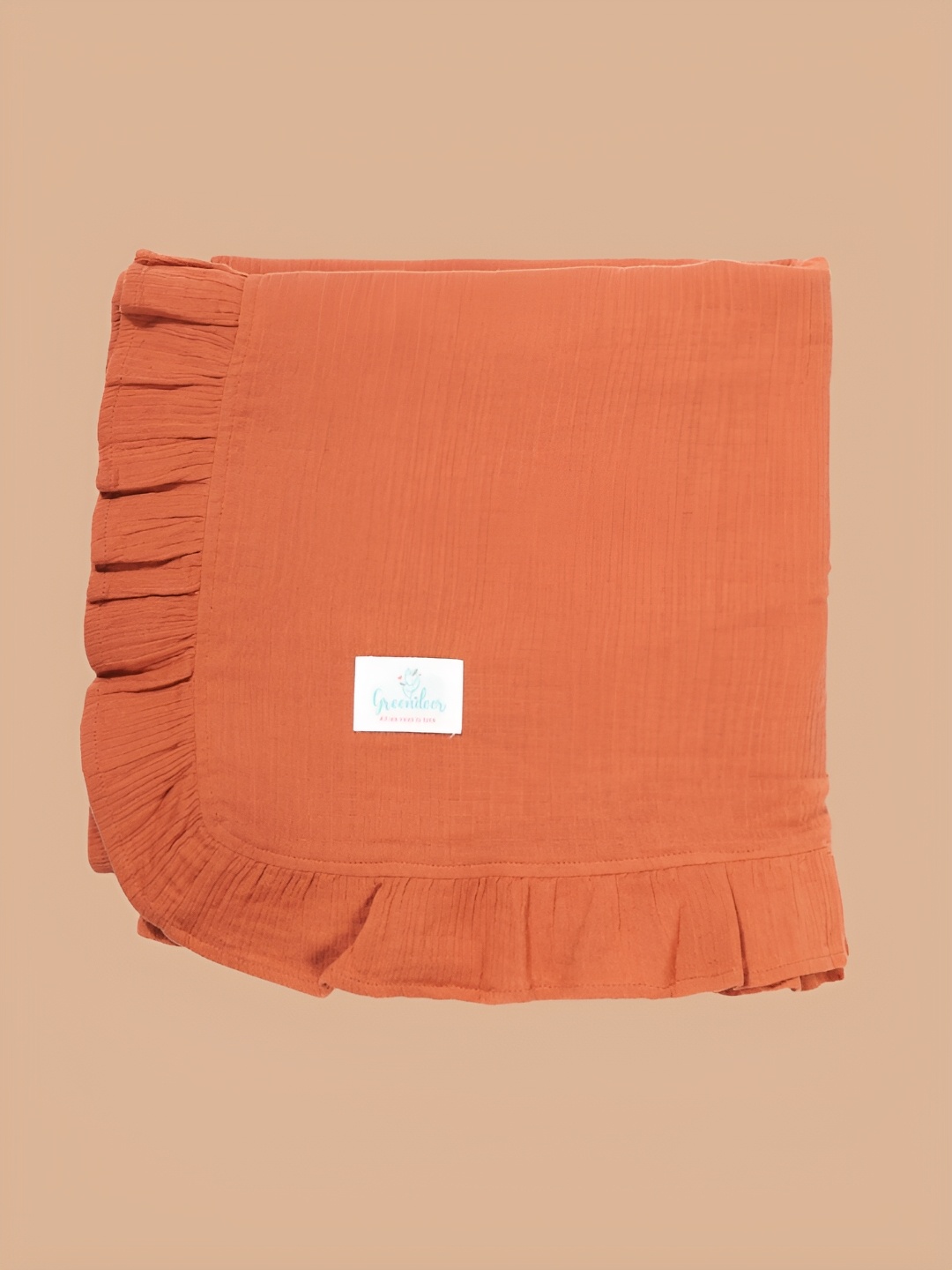 

Greendeer Mustard Crinkle Cotton Single Bed Quilt, Orange