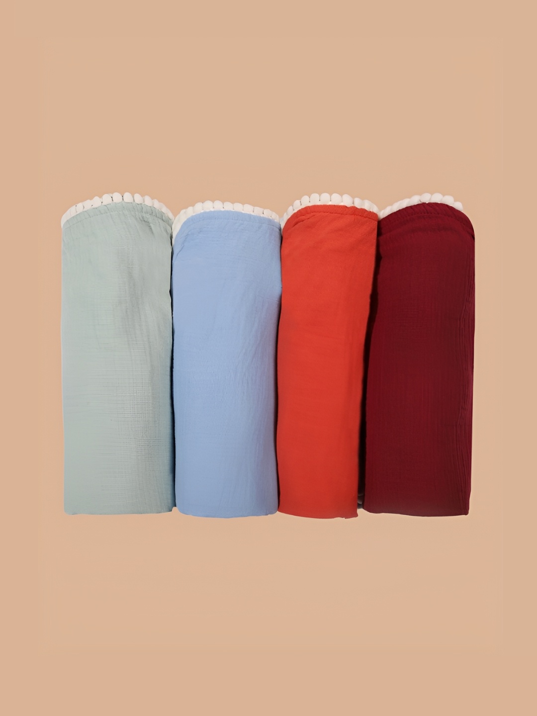 

Greendeer Blue & Red 4 Pieces Crinkle Cotton Single Bed Quilt