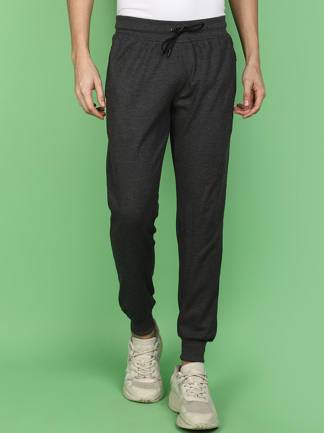 

V-Mart Men Mid Rise Cotton Joggers, Grey