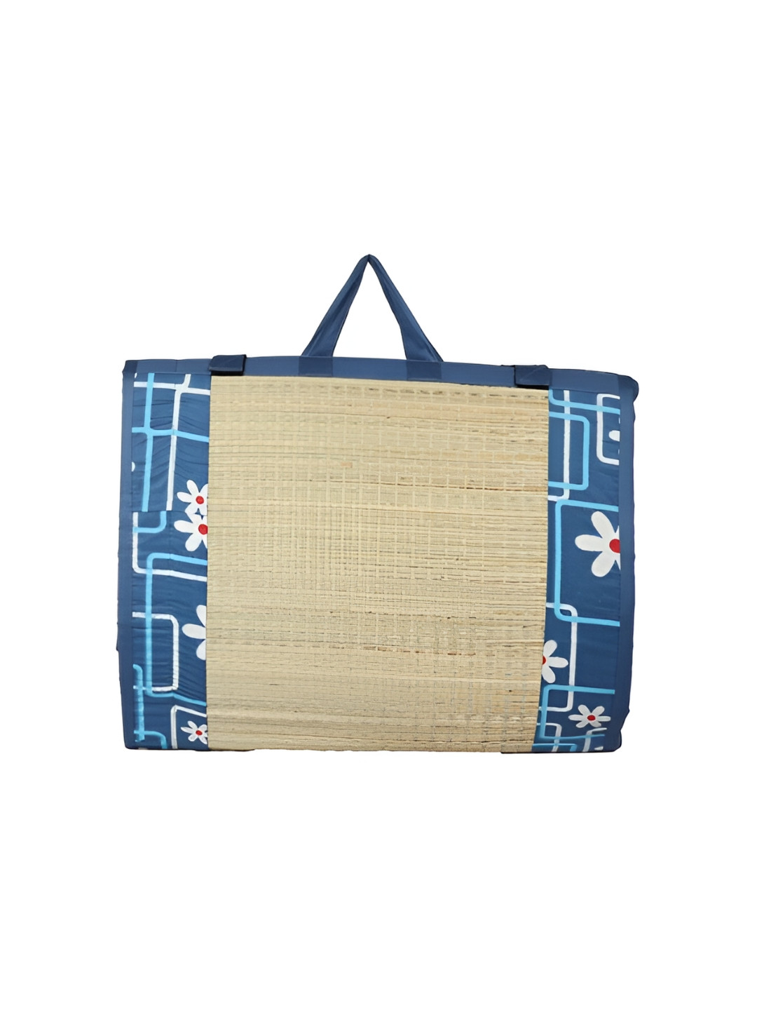 

KALA DARSHAN CRAFTS BAZAR Blue & Beige Floral Printed Cotton Foldable Korai Chatai