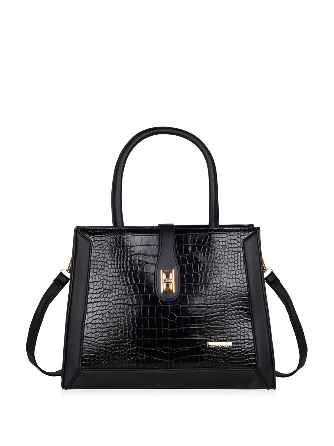 

Luvoksi Animal Textured Structured Handheld Bag, Black