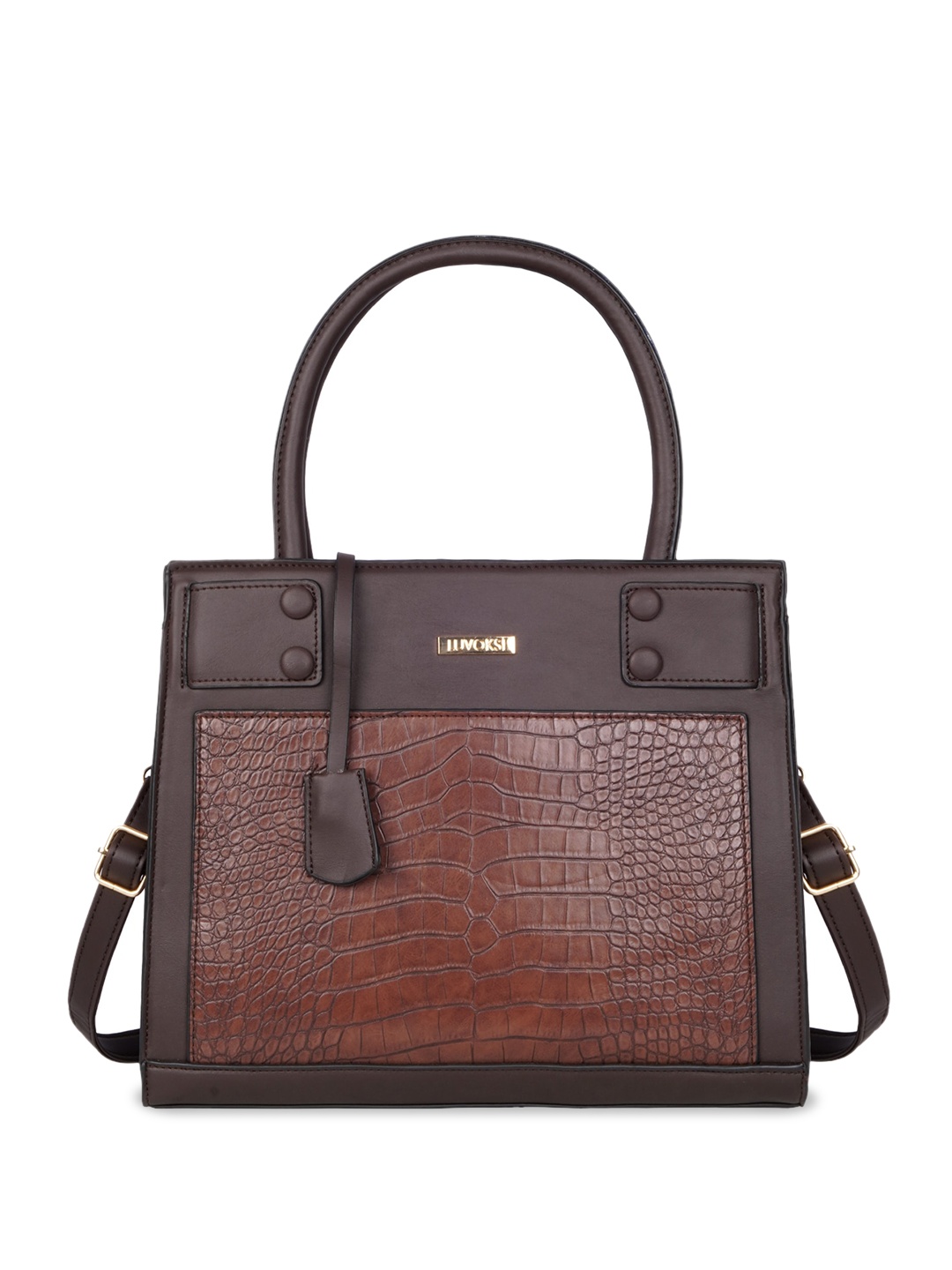 

Luvoksi Textured Structured Handheld Bag, Brown