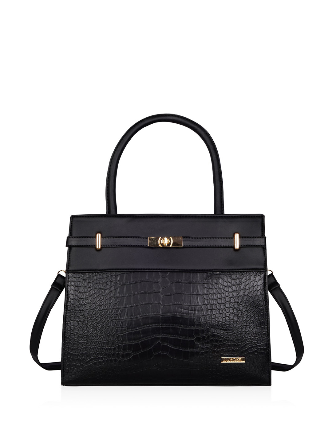 

Luvoksi Animal Textured Structured Handheld Bag, Black
