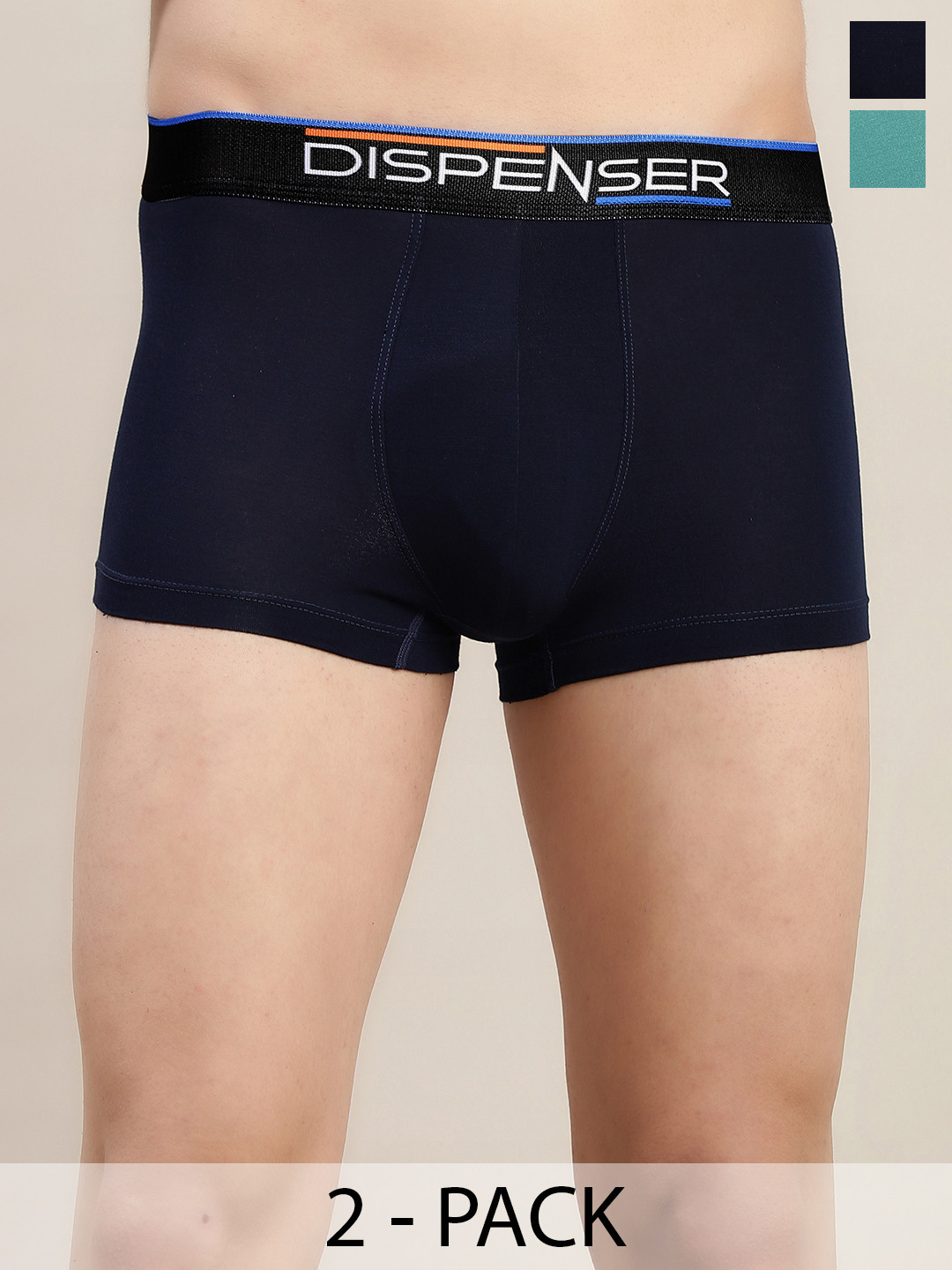 

DISPENSER Pack Of 2 Mid Rise Ultra Soft Trunks S2-Trunk-Navy-Rama-M, Navy blue