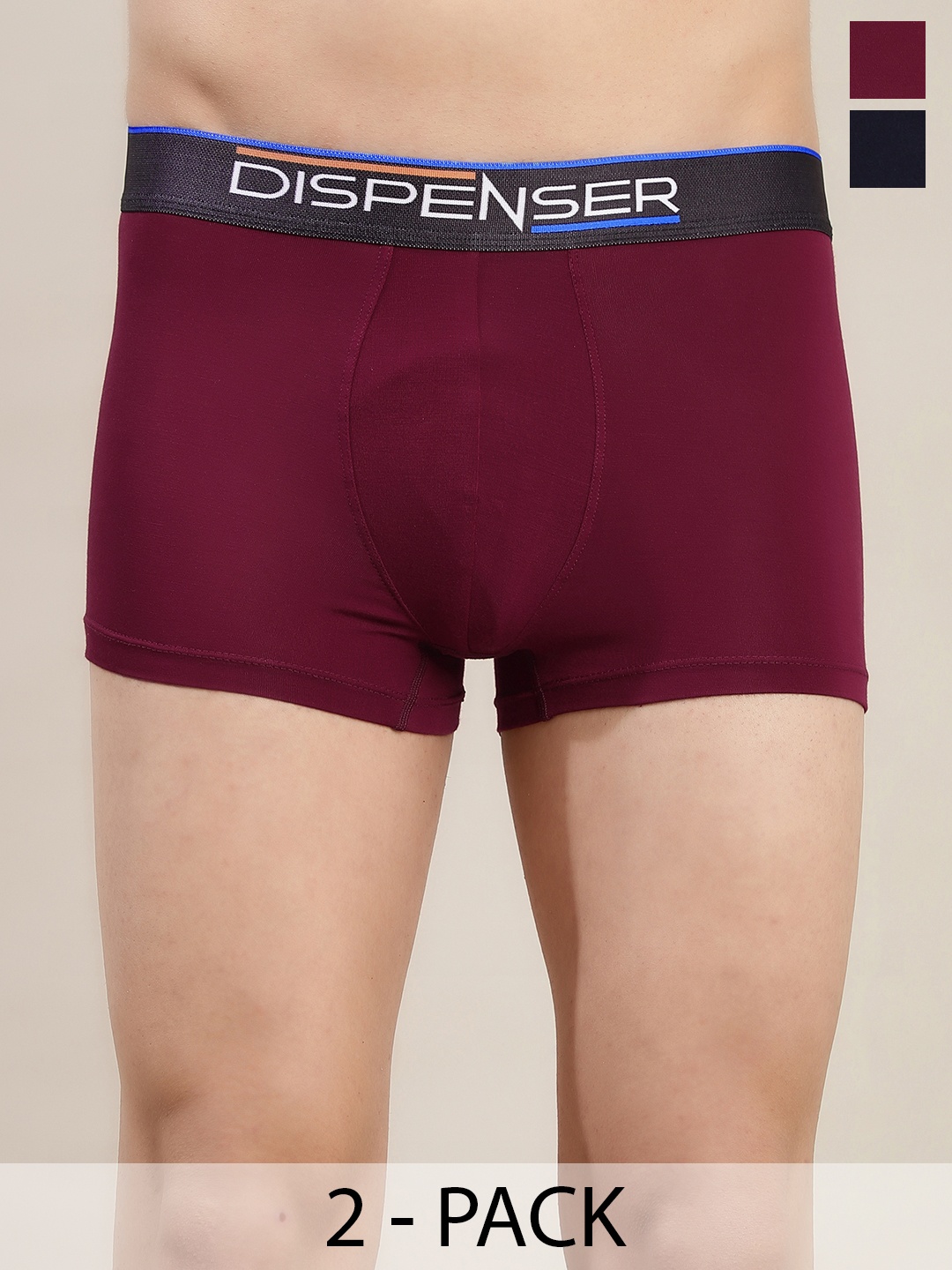 

DISPENSER Pack Of 2 Mid Rise Ultra Soft Trunk S2-Trunk-Maroon-Navy-M