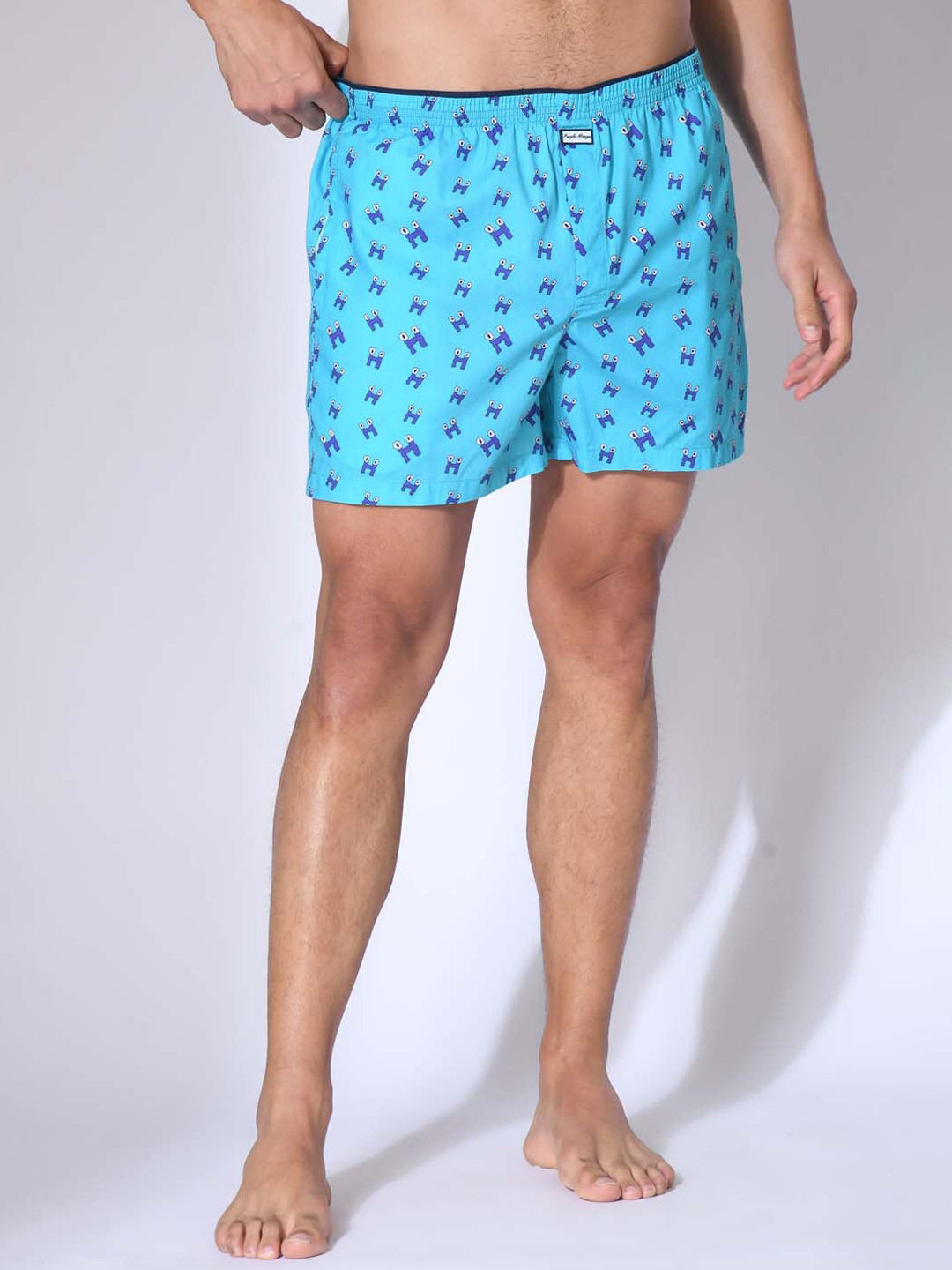 

PURPLEMANGO THE FRUIT OF FASHION Printed Pure Cotton Boxer, Blue