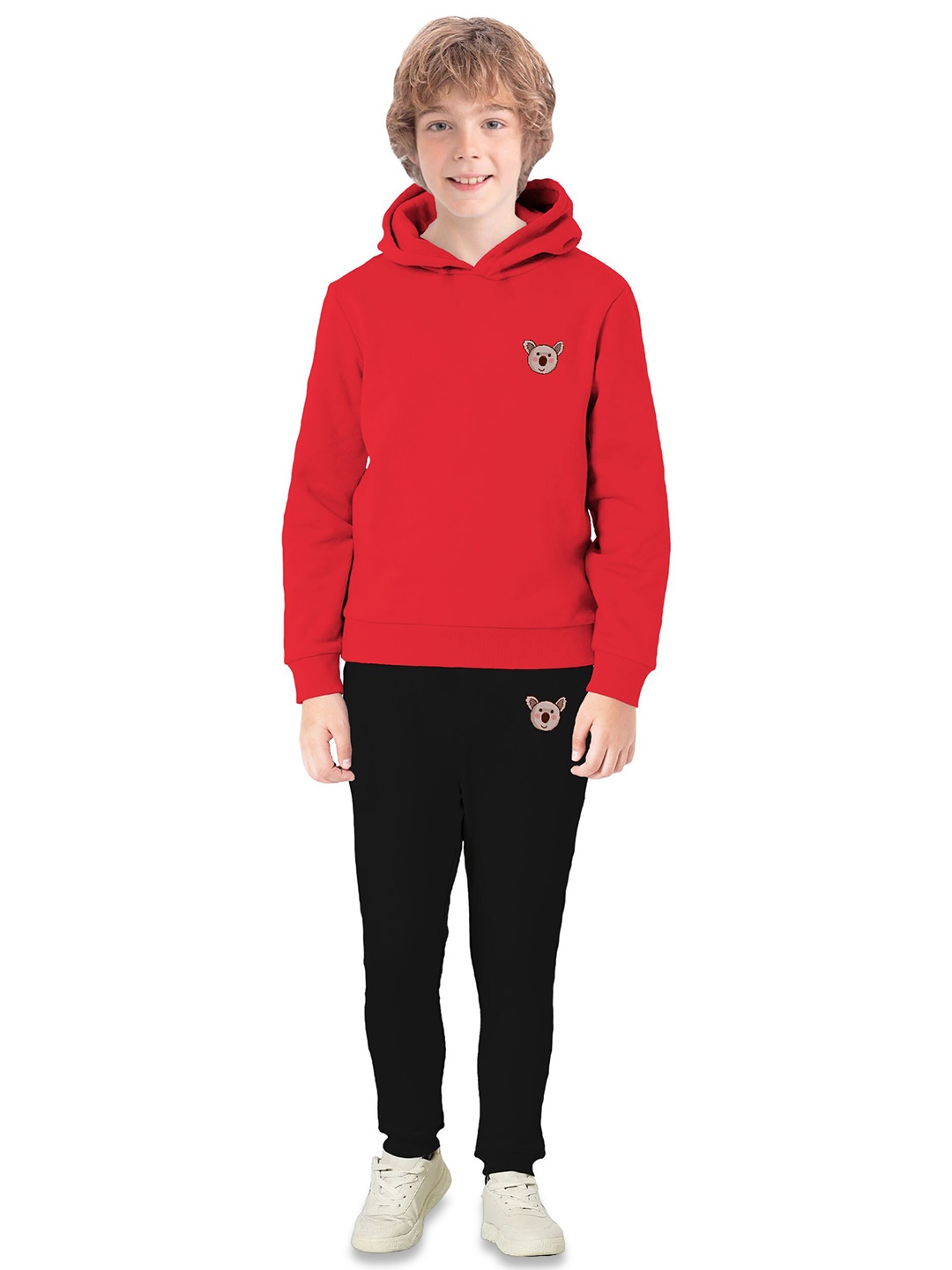 

BAESD Boys Graphic Printed Hooded Fleece Pullover Sweatshirt, Red