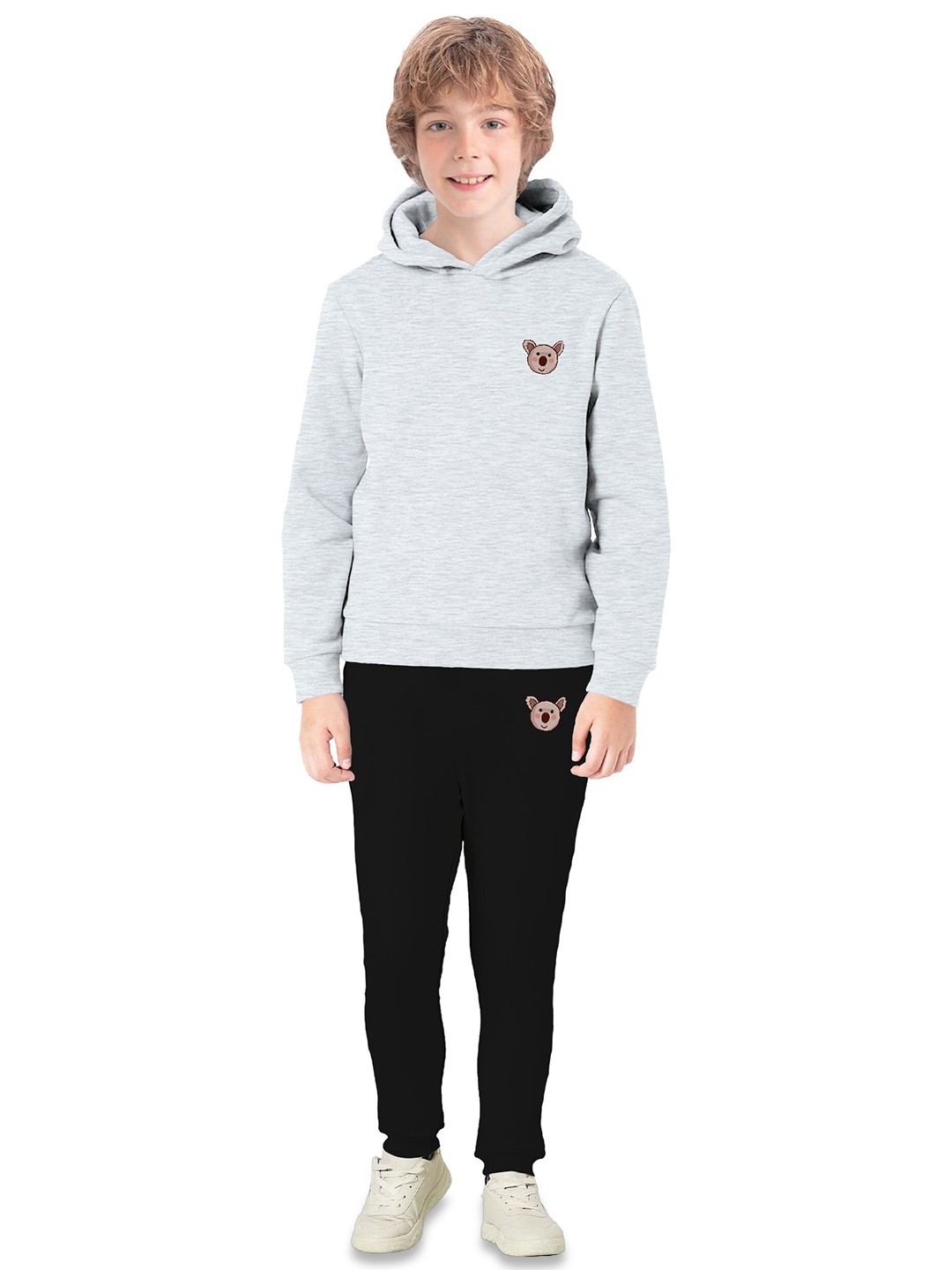

BAESD Boys Graphic Printed Hooded Cotton Fleece Sweatshirt, Grey