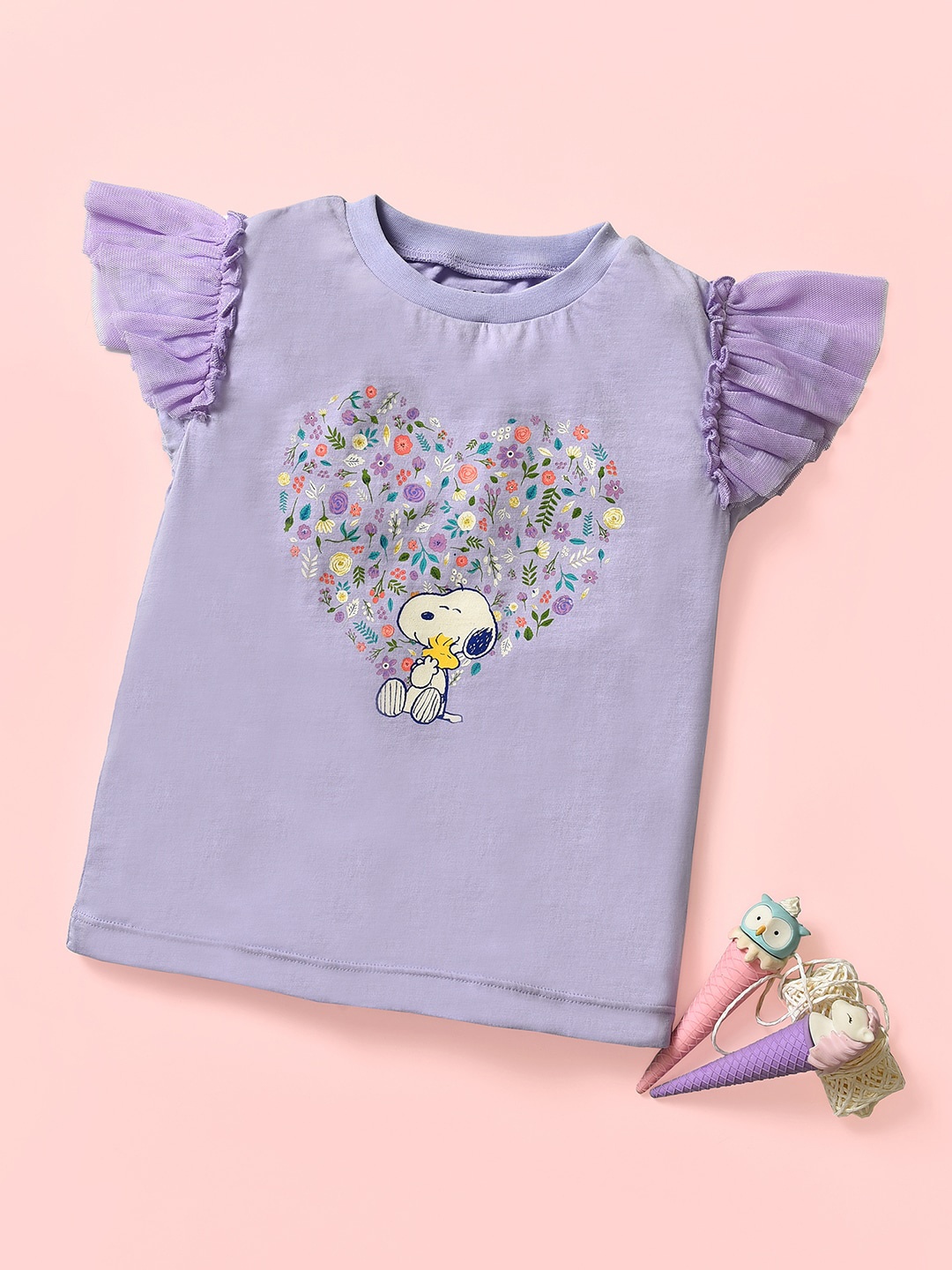 

MiArcus Peanuts Snoopy Printed Top Lavender