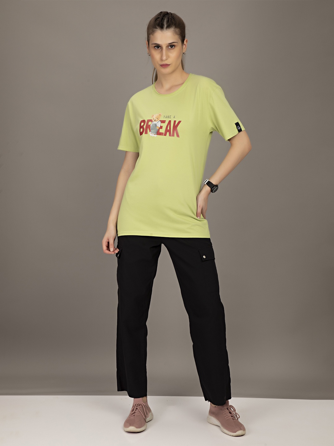 

STHULAS Take a break Printed Pure Cotton T-Shirt, Green