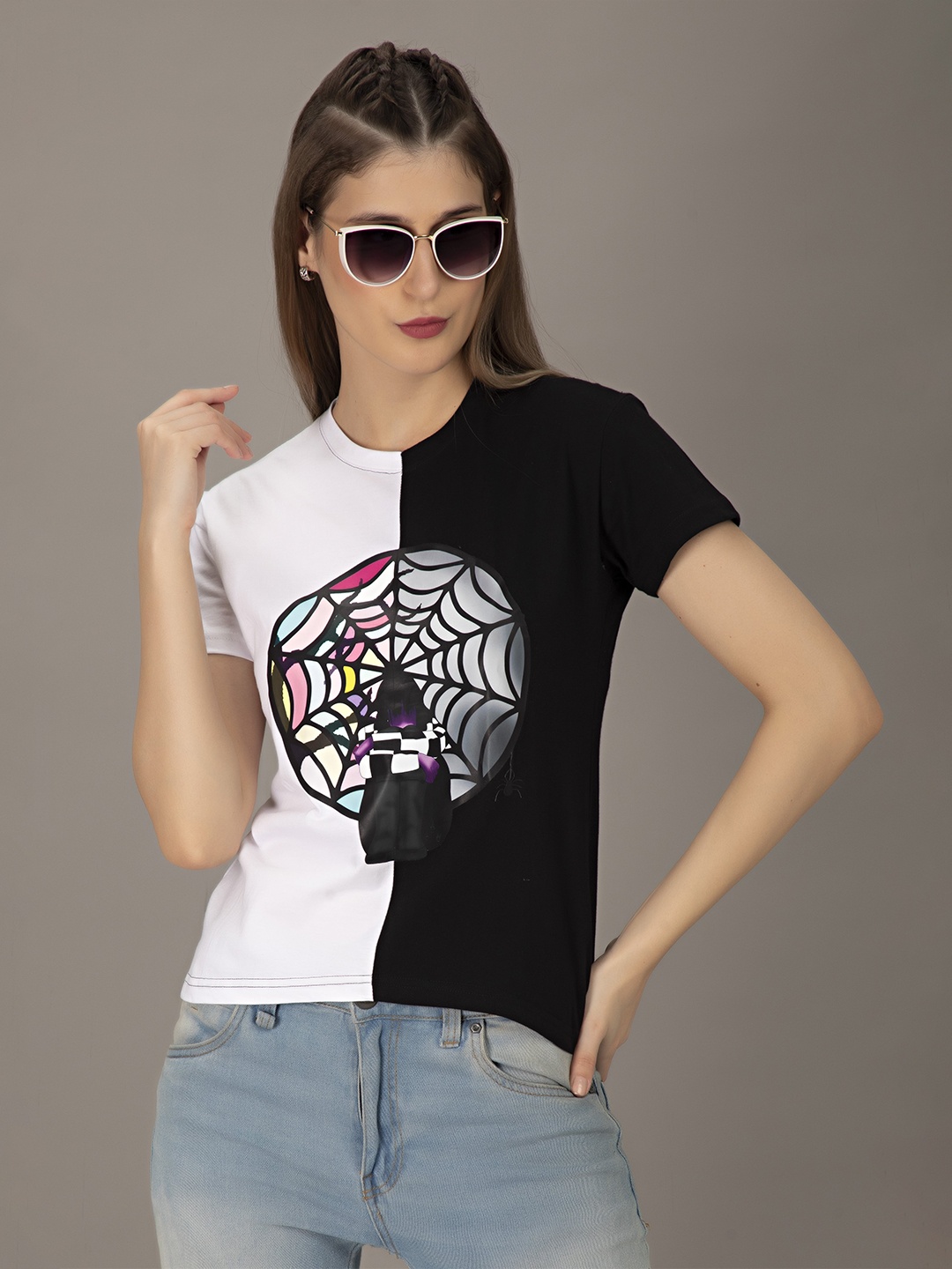 

STHULAS Graphic Printed Pure Cotton T-Shirt, Black