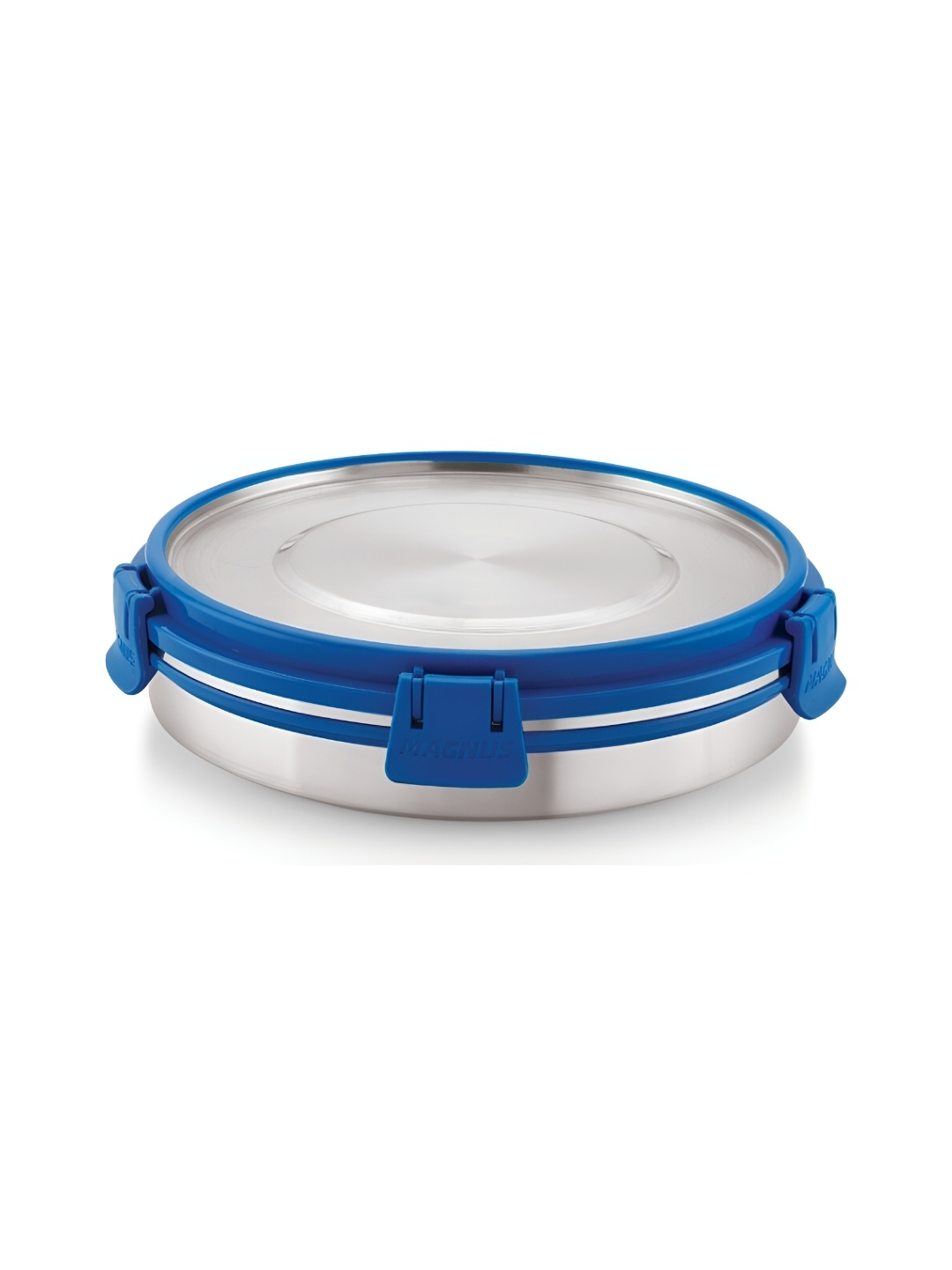 

MAGNUS Silver-Toned & Blue 2 Pieces Stainless Steel Food Container 650 ml