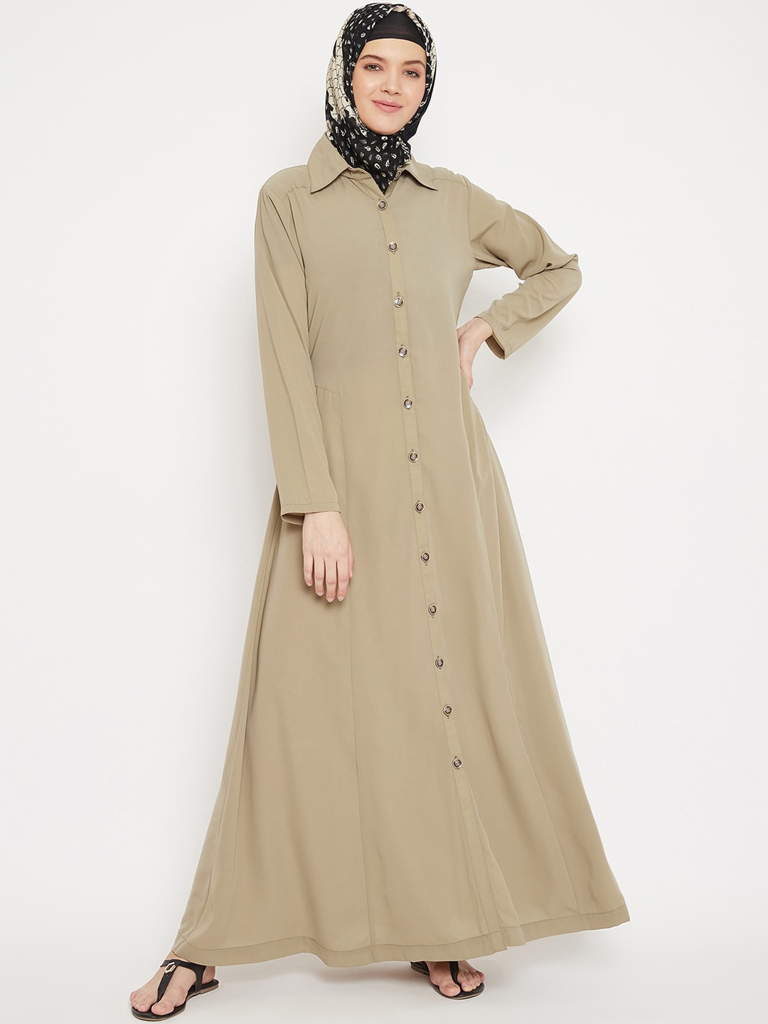 

MOMIN LIBAS Long Sleeves Abaya Burqa, Beige