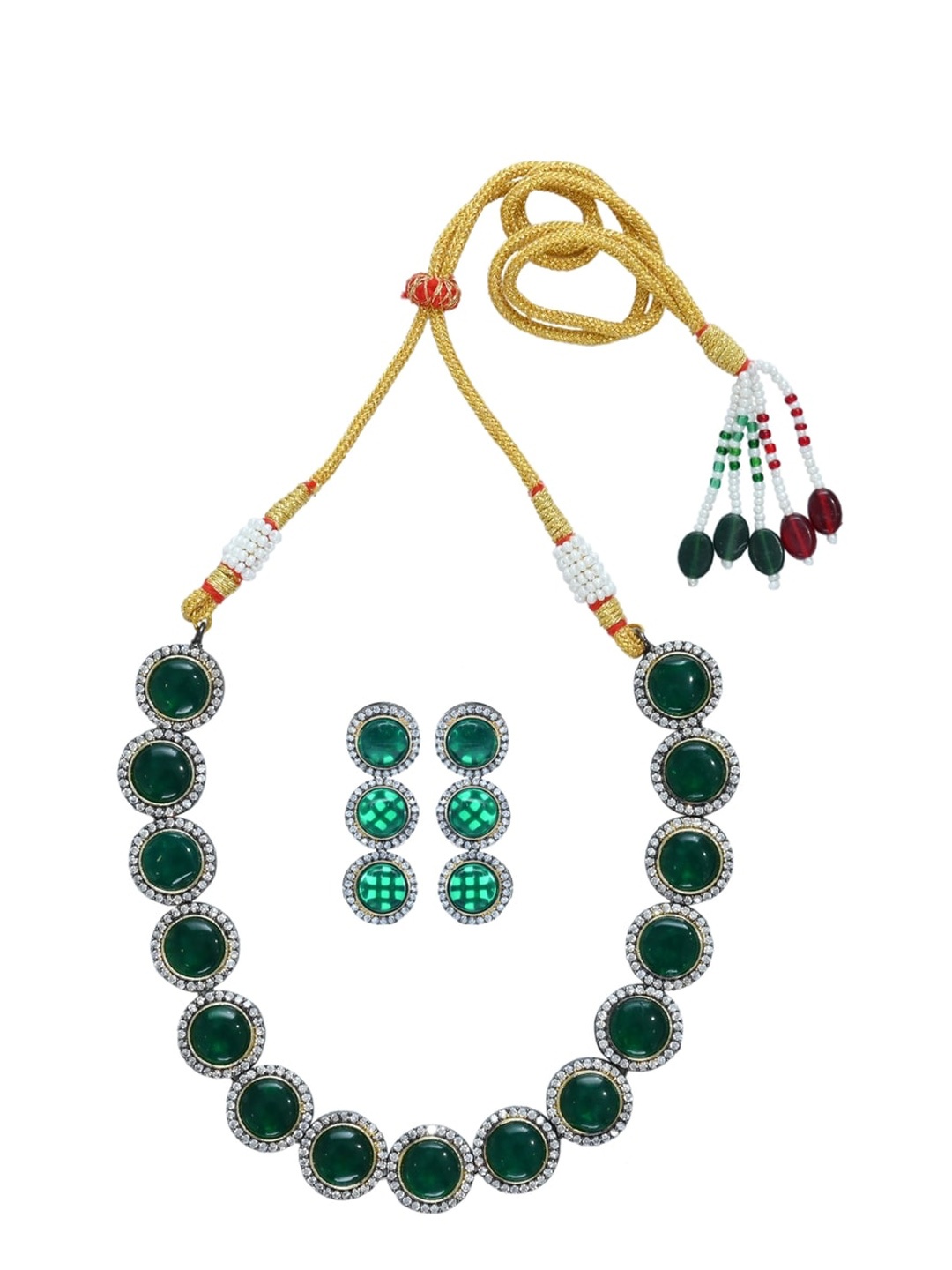 

Anvik Gold-Plated Stone Studded Jewellery Set