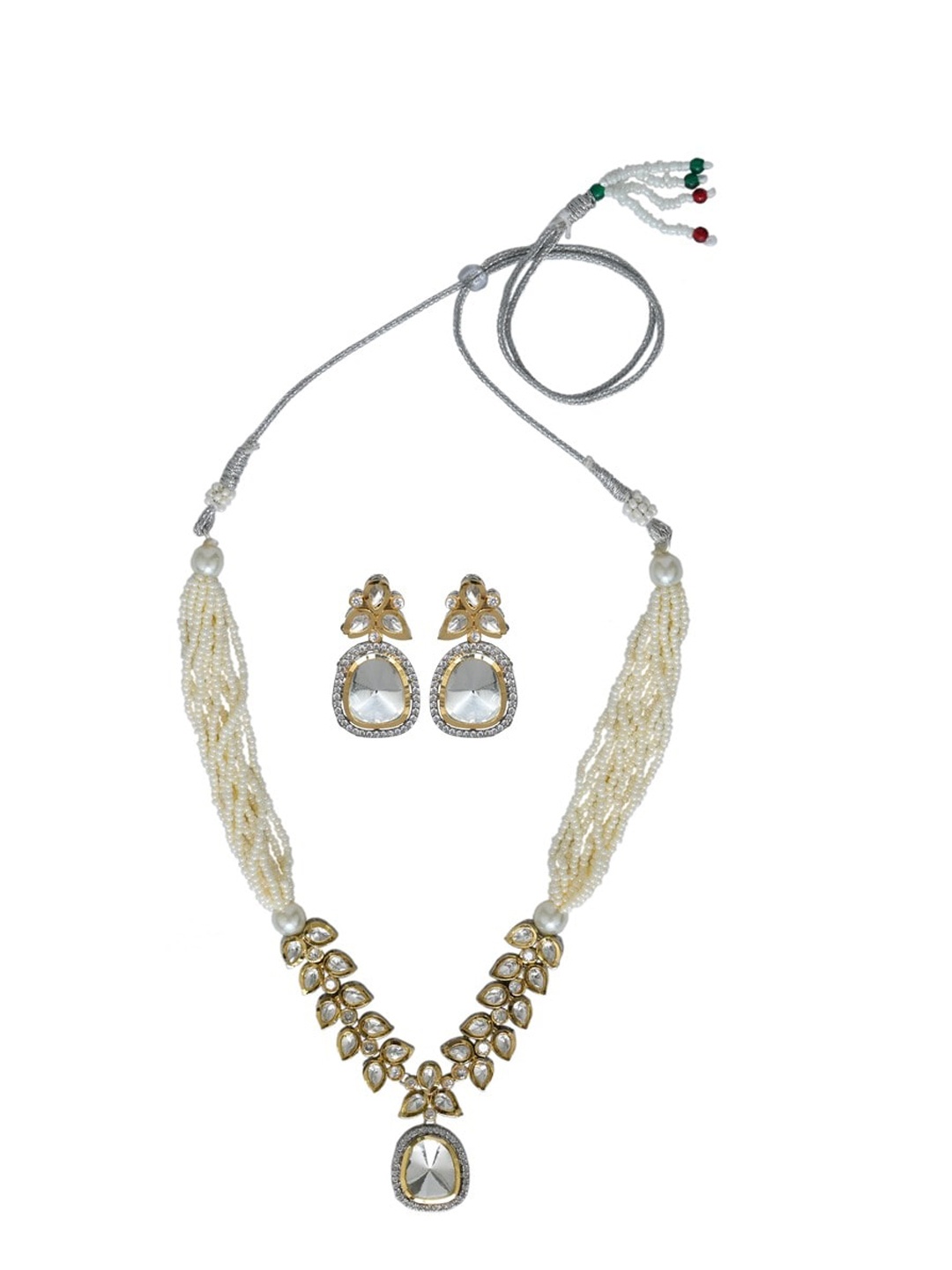 

Anvik Gold-Plated Kundan-Studded & Beaded Jewellery Set