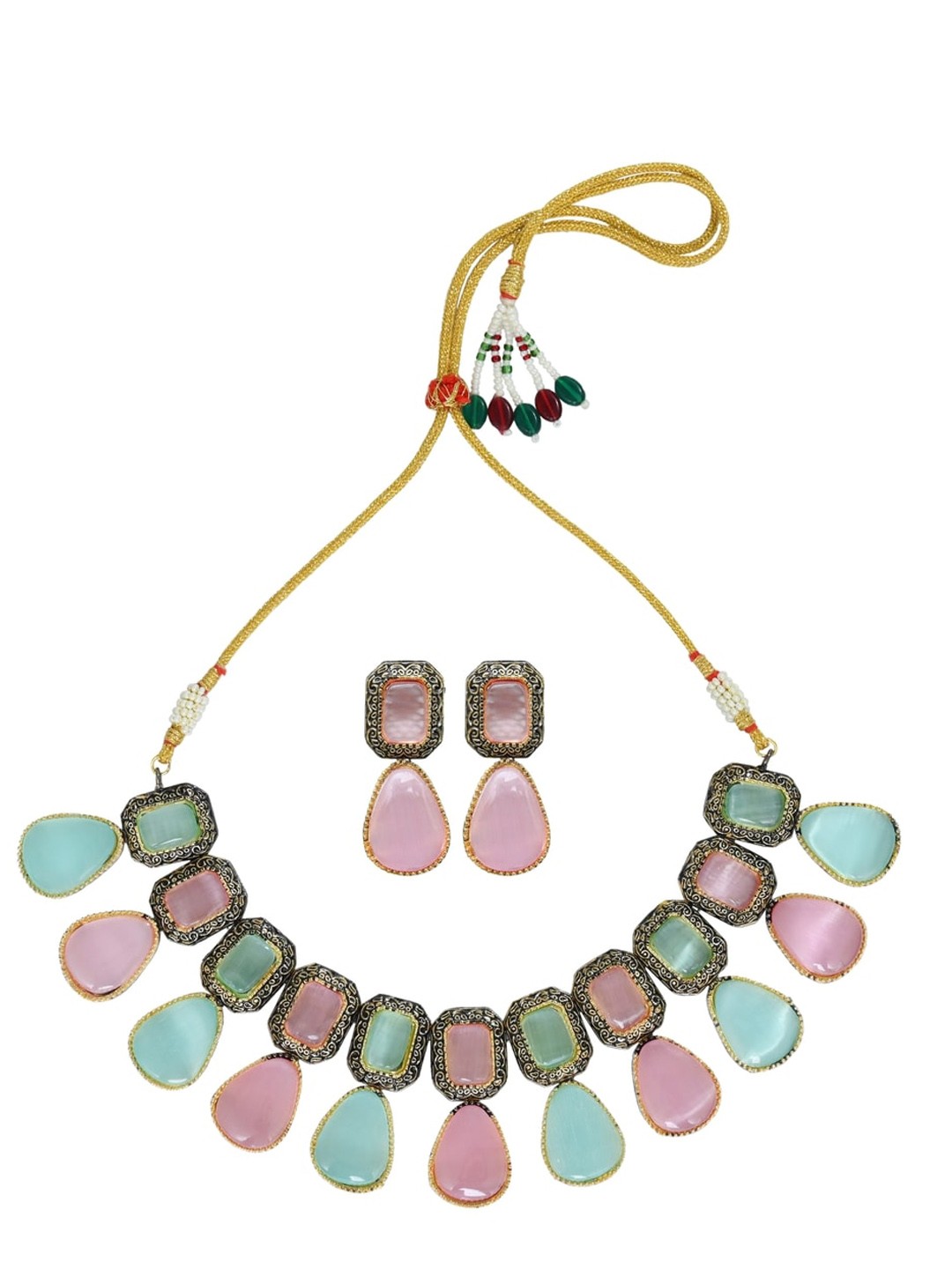 

Anvik Gold-Plated Stones-Studded Jewellery Set