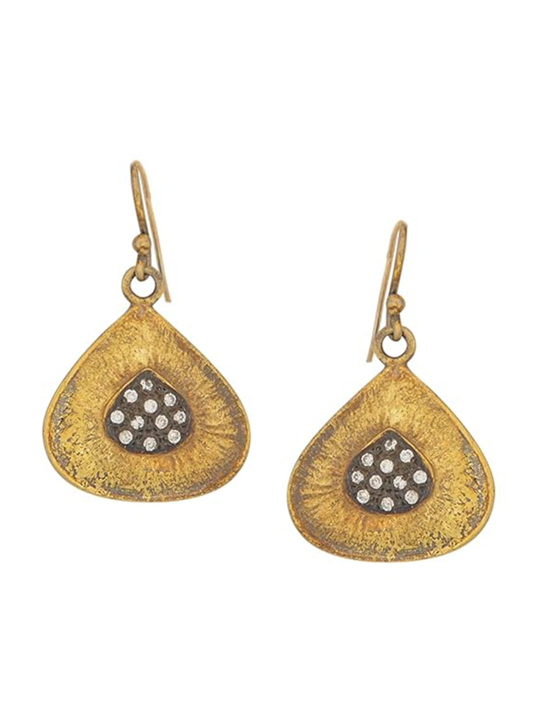 

Silverwala 925 Silver Gold Plated Stones Studded Teardrop Shaped Drop Earrings