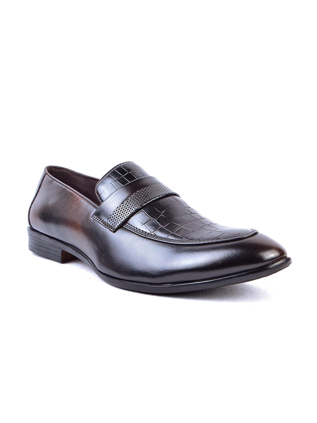 

Cliff Fjord Men Textured Formal Loafers, Brown