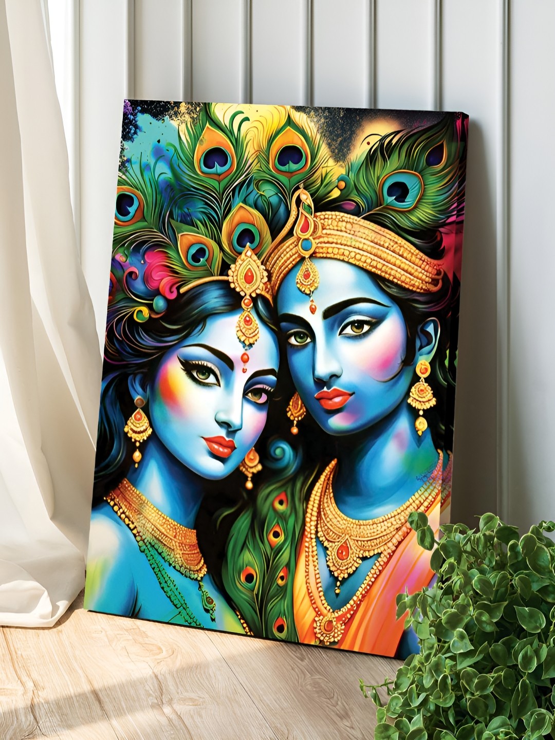 

Art Street Blue & Green Canvas Religious Wall Painting