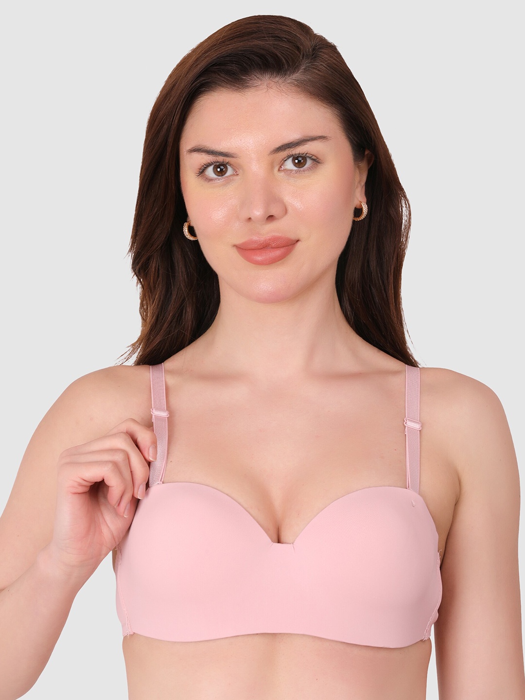 

BRACHY Medium Coverage Underwired Lightly Padded Push-Up Bra With All Day Comfort, Peach