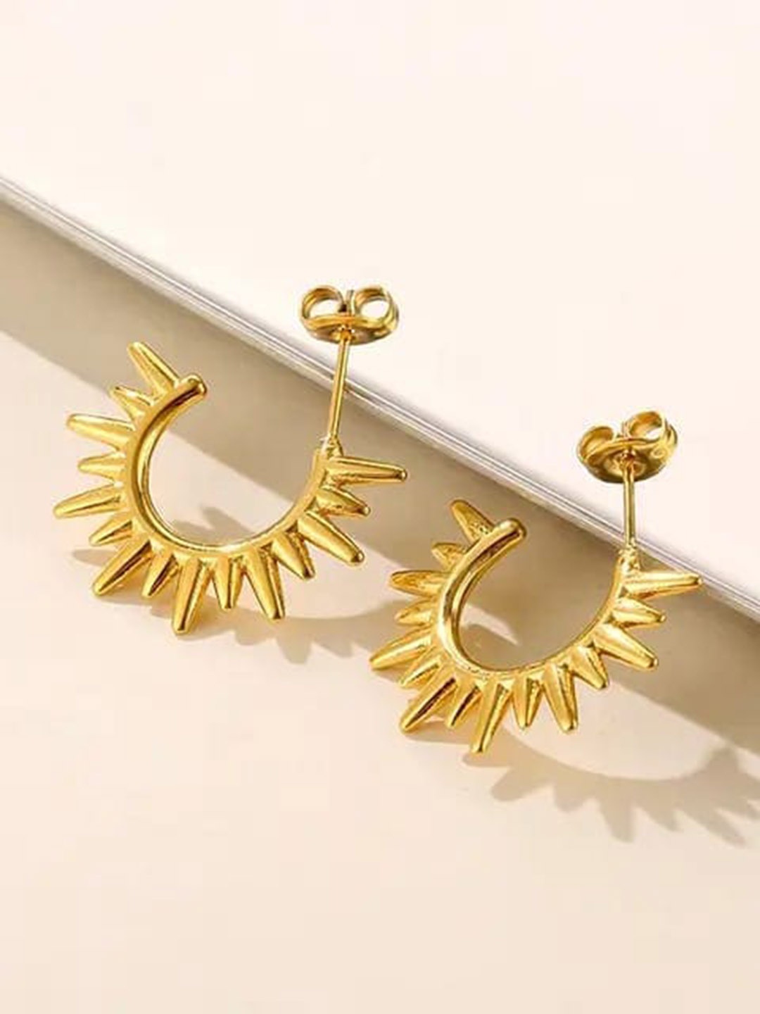 

KRYSTALZ Stainless Steel Gold Plated Hoop Earrings