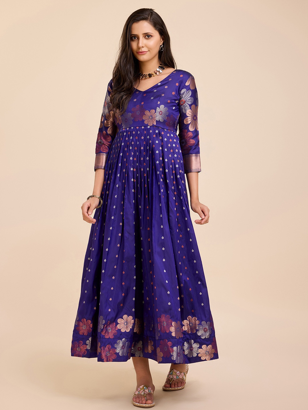 

Tasarika Floral Print Fit & Flare Maxi Dress, Violet