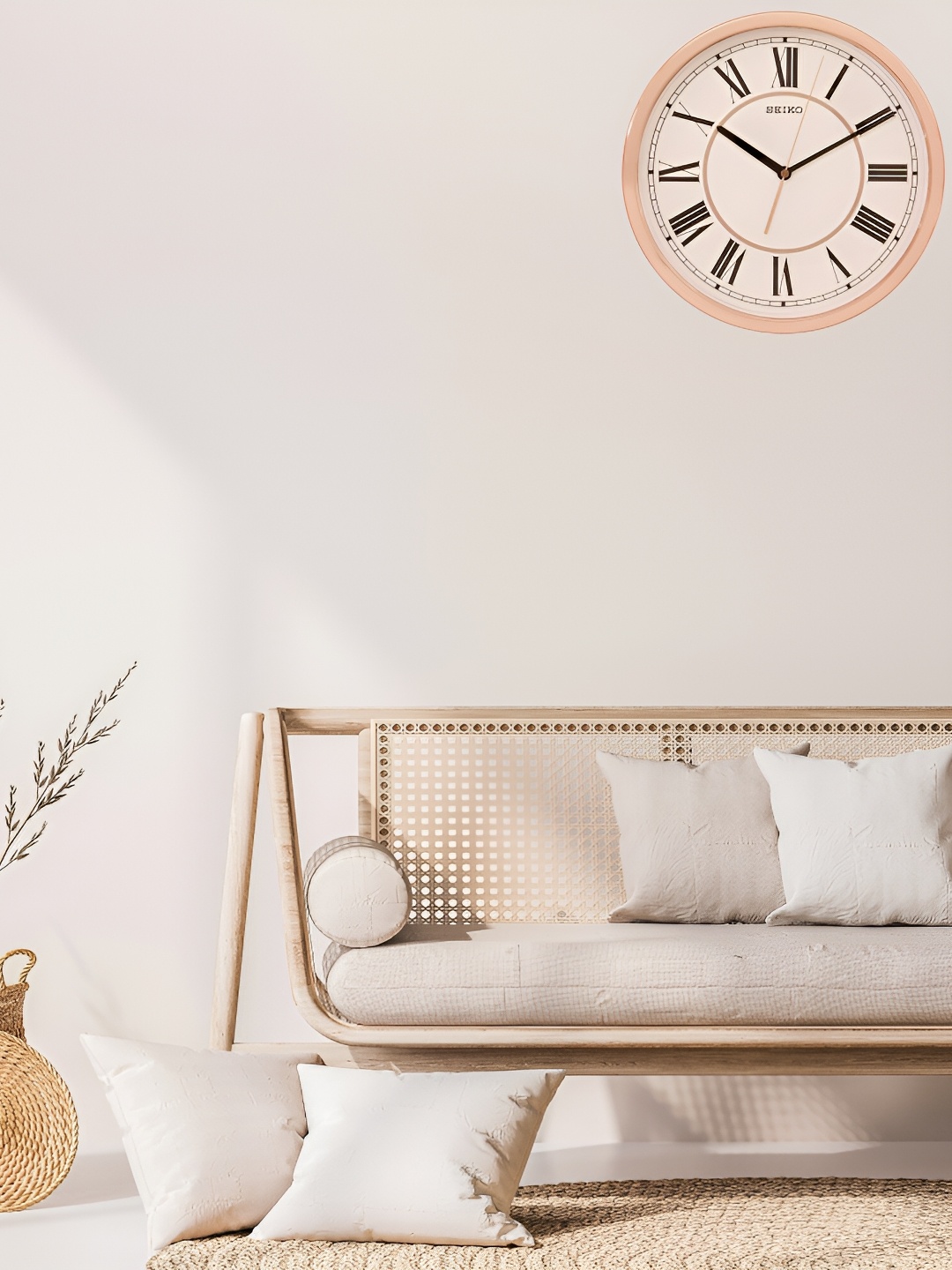 

SEIKO Rose Gold & White Traditional Analogue Wall Clock
