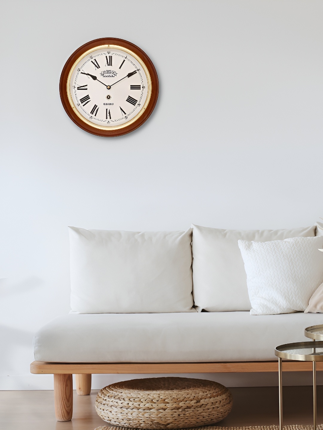 

SEIKO Brown & White Printed Wooden Round Traditional Wall Clock