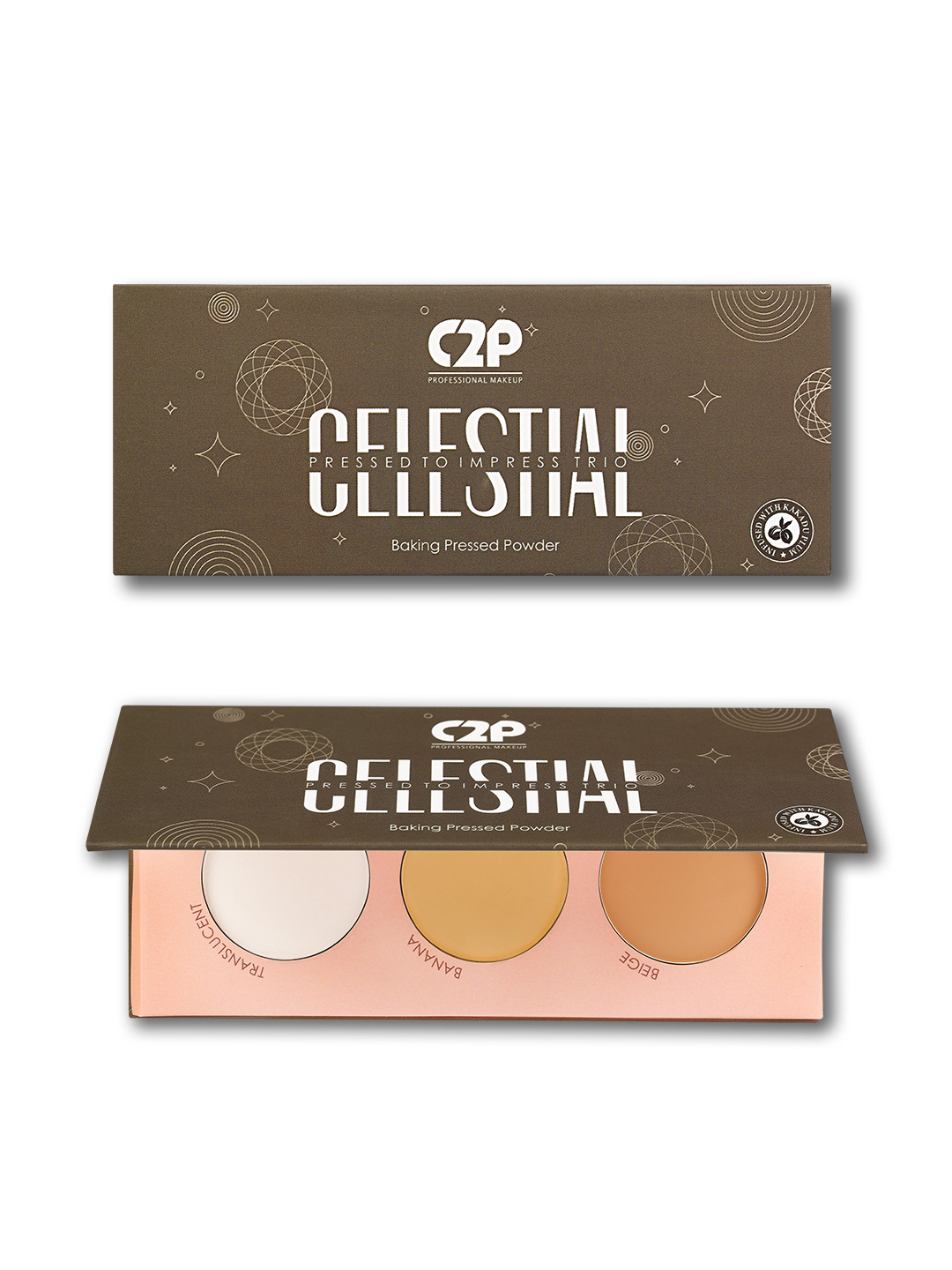 

C2P PROFESSIONAL MAKEUP Celestial Pressed To Impress Trio- Baking Press Powder - 12g, Beige