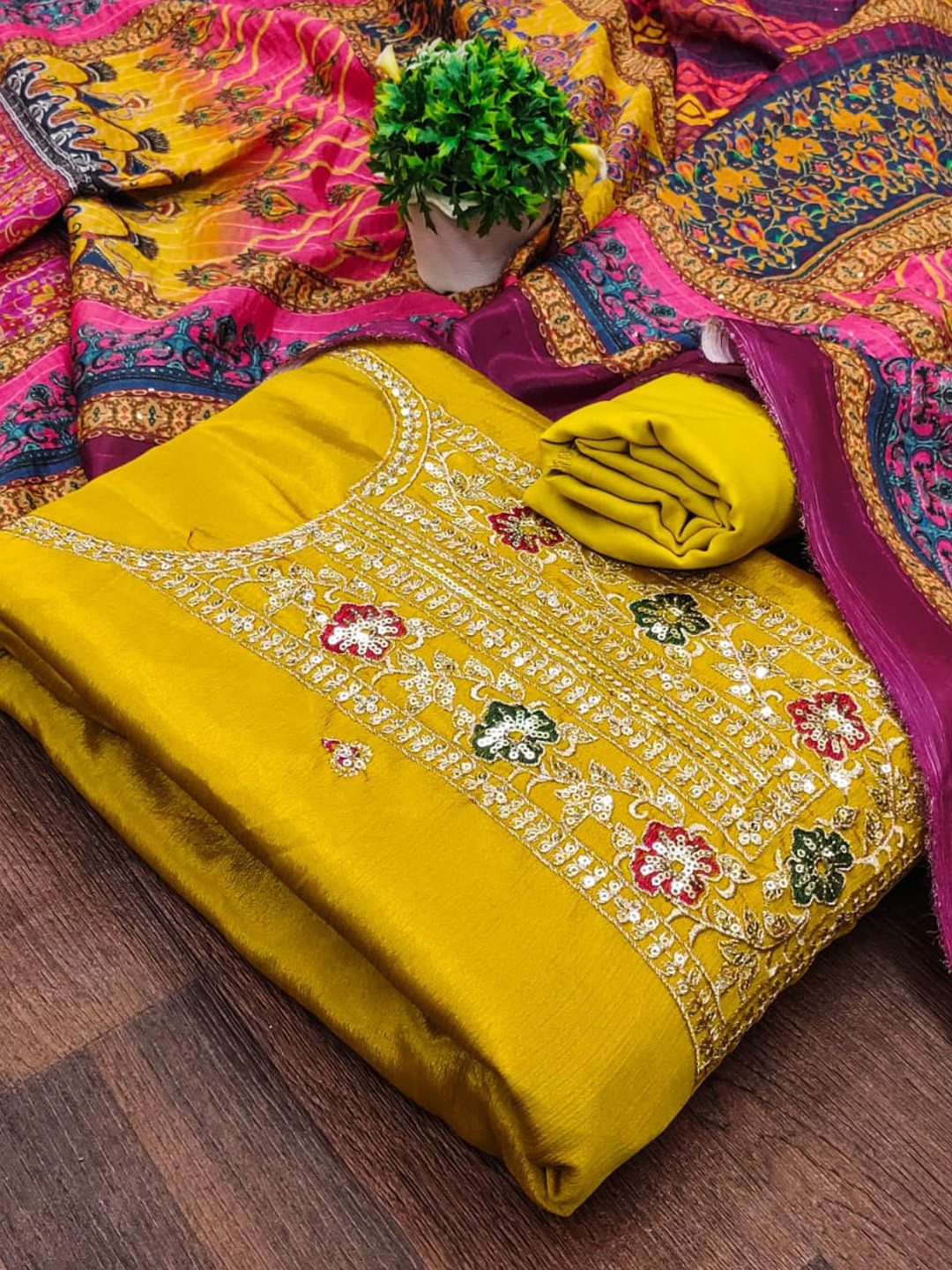 

ZEEPKART v Unstitched Dress Material, Yellow