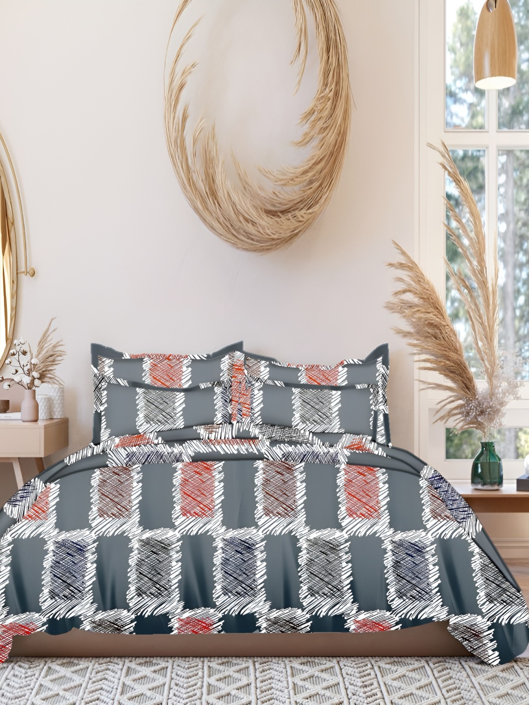 

Innovative Edge Grey 160 TC King Bedsheet with 2 Pillow Covers