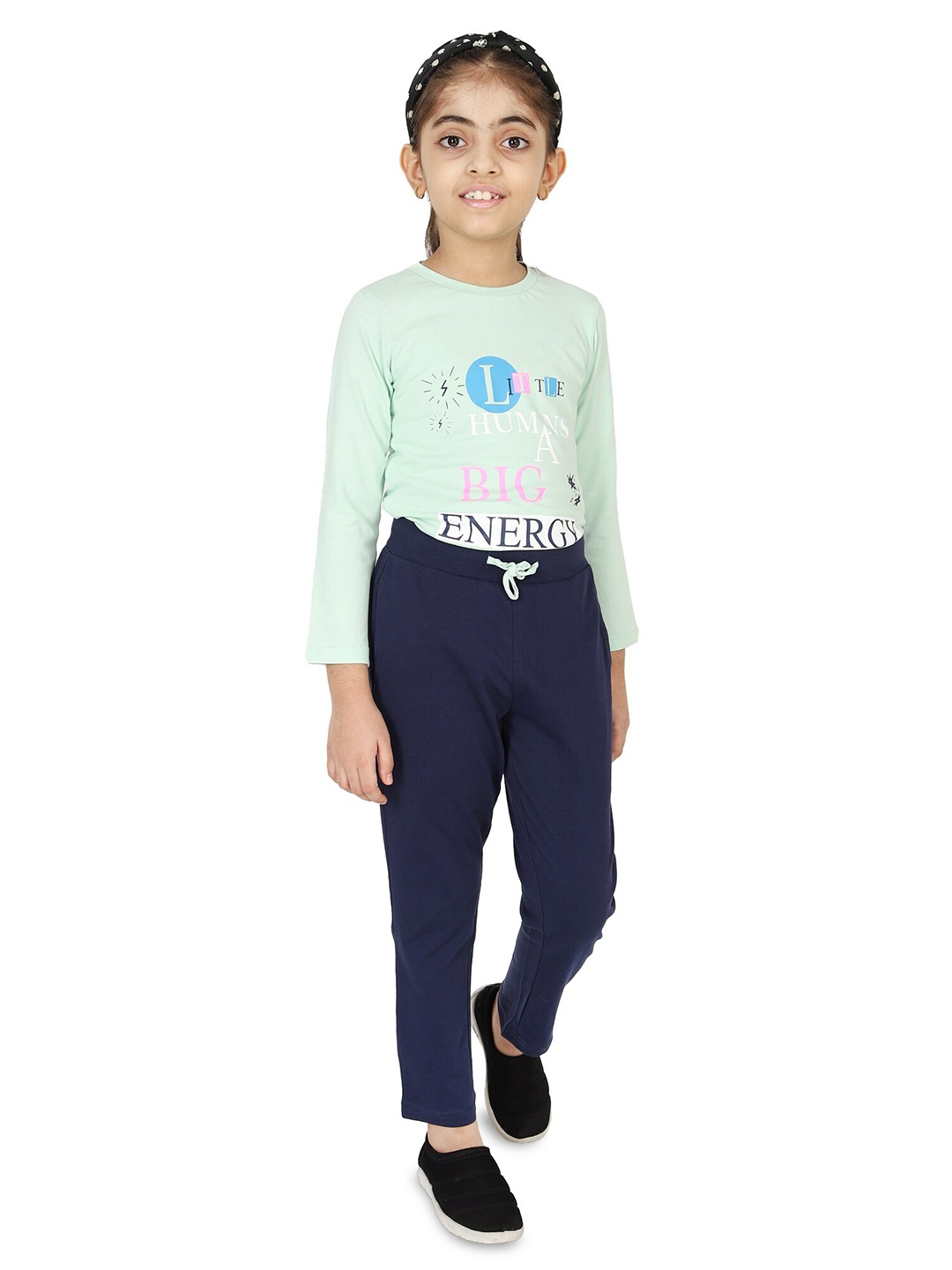 

BAESD Girls Printed Pure Cotton Top with Trousers, Green