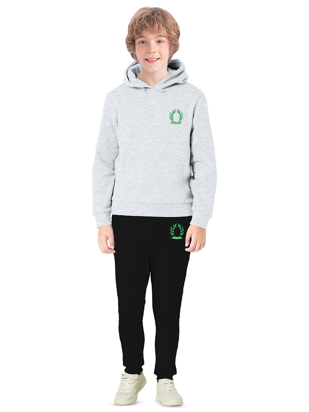 

BAESD Boys Typography Printed Hooded Fleece Cotton Sweatshirt, Grey