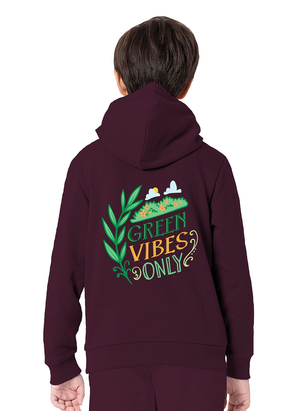 

BAESD Boys Typography Printed Hooded Fleece Cotton Sweatshirt, Maroon