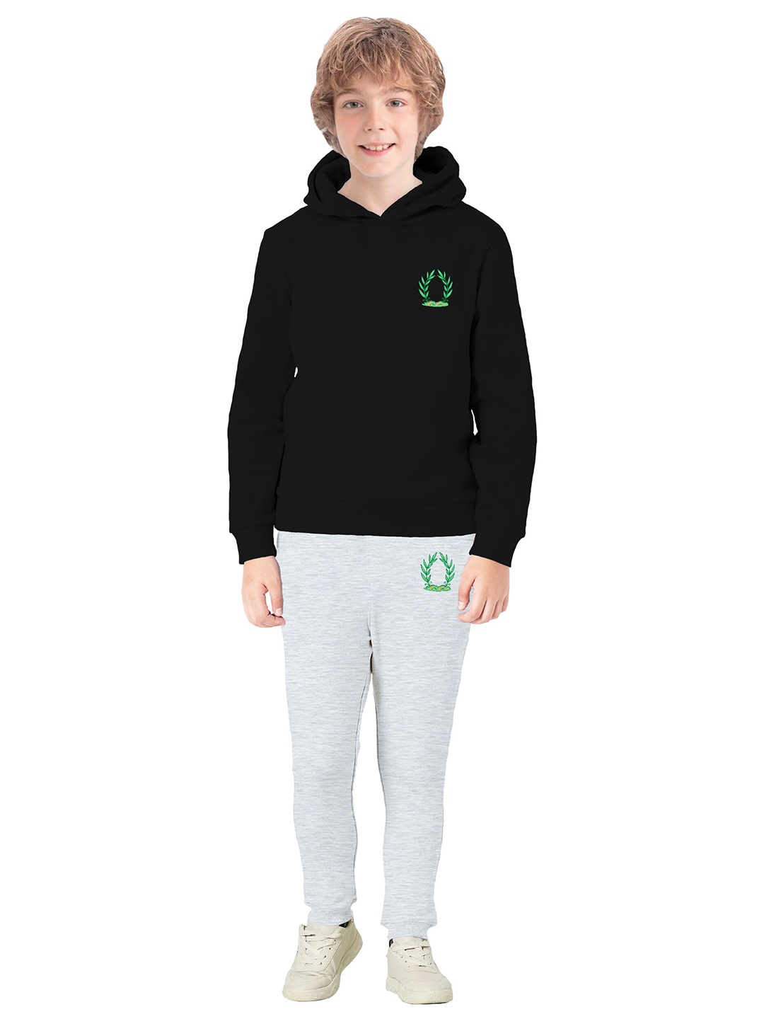

BAESD Boys Typography Printed Hooded Cotton Fleece Sweatshirt, Black