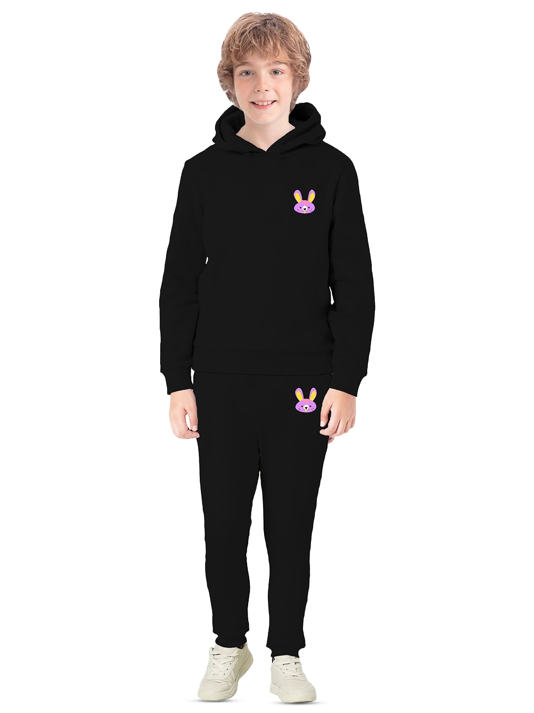 

BAESD Boys Typography Printed Hooded Fleece Cotton Sweatshirt, Black
