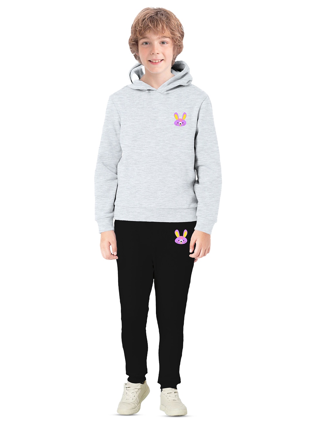 

BAESD Boys Typography Printed Hooded Cotton Fleece Sweatshirt, Grey