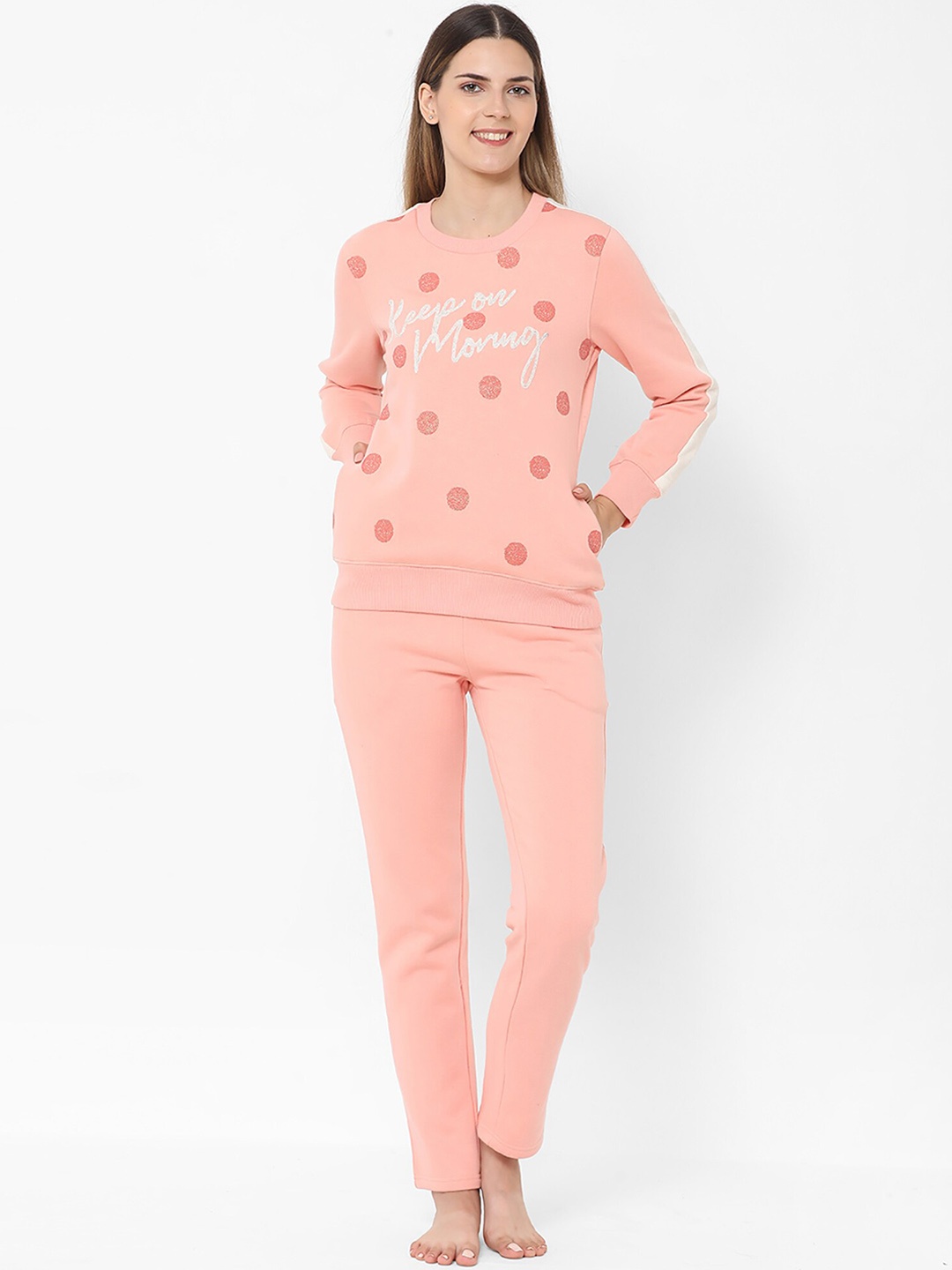 

Sweet Dreams Peach-Coloured Geometric Printed Top With Pyjamas