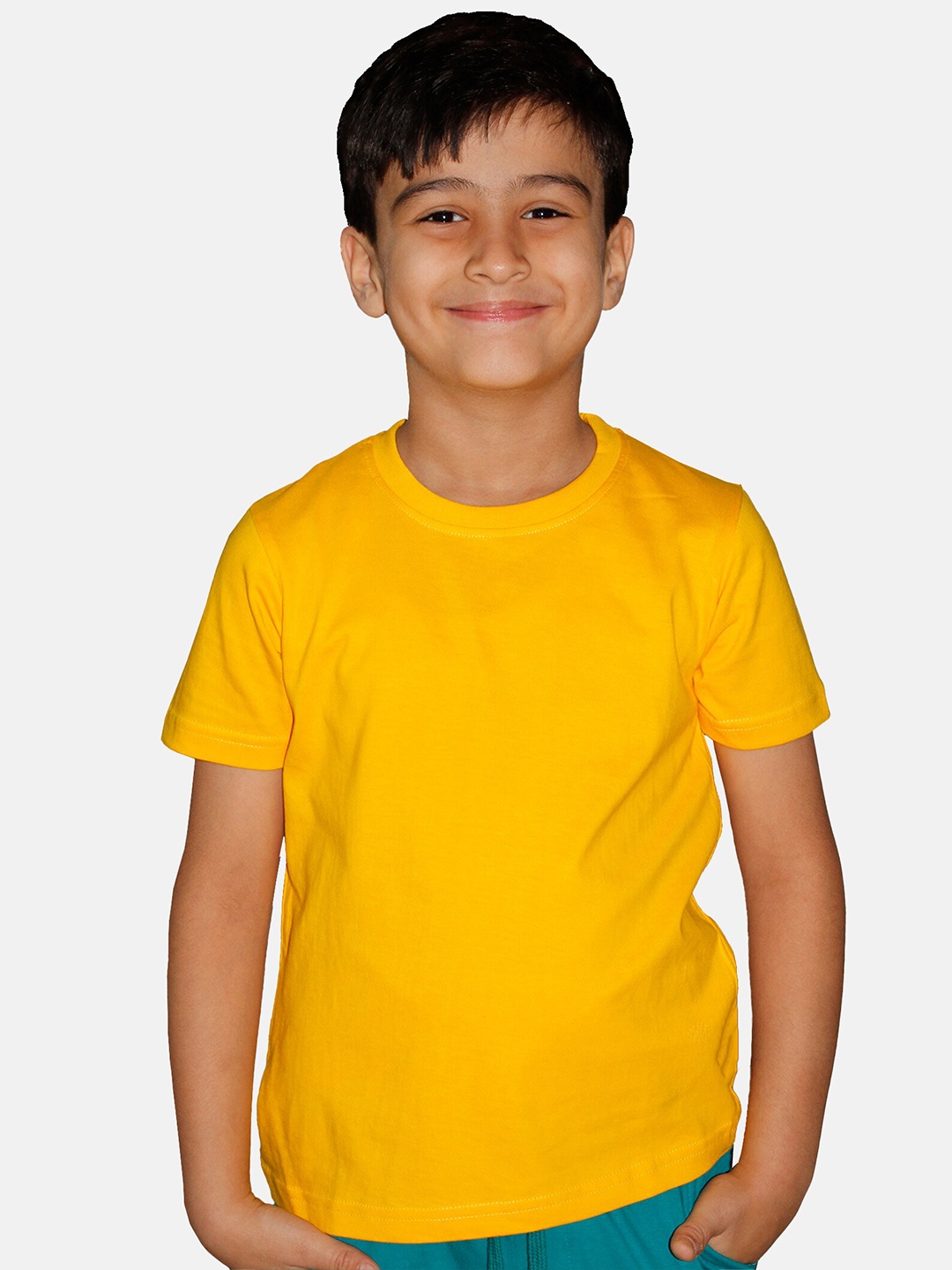 

KiddoPanti Boys Cotton Regular Fit T-shirt, Mustard