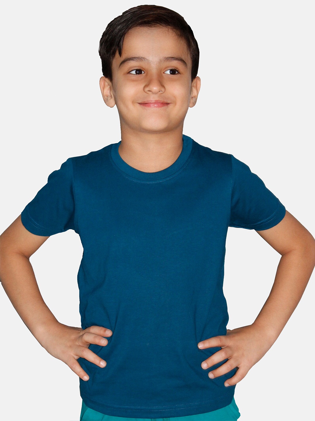 

KiddoPanti Boys Cotton Regular Fit T-shirt, Teal