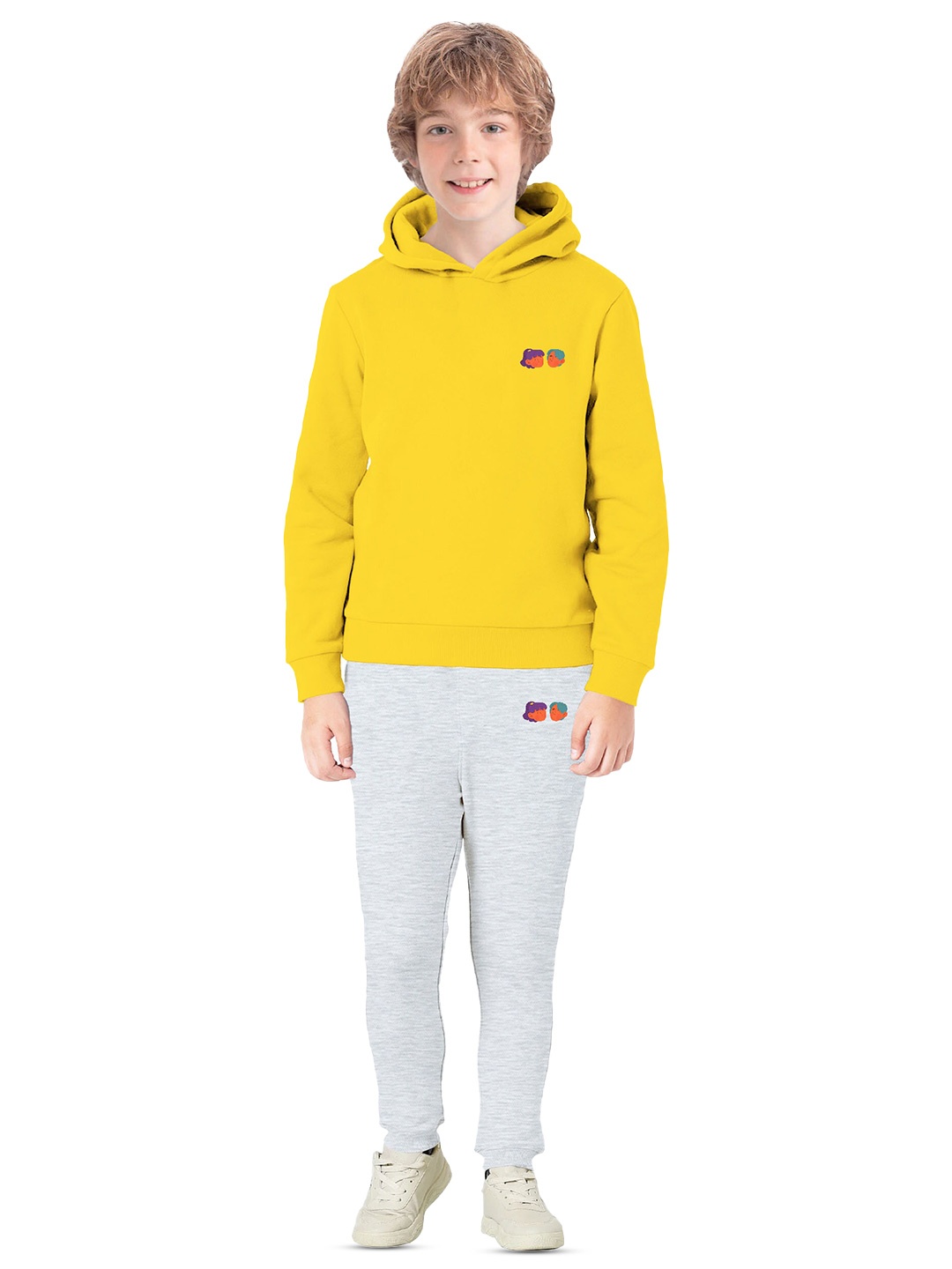 

BAESD Boys Printed Hooded Fleece Sweatshirt With Joggers, Yellow