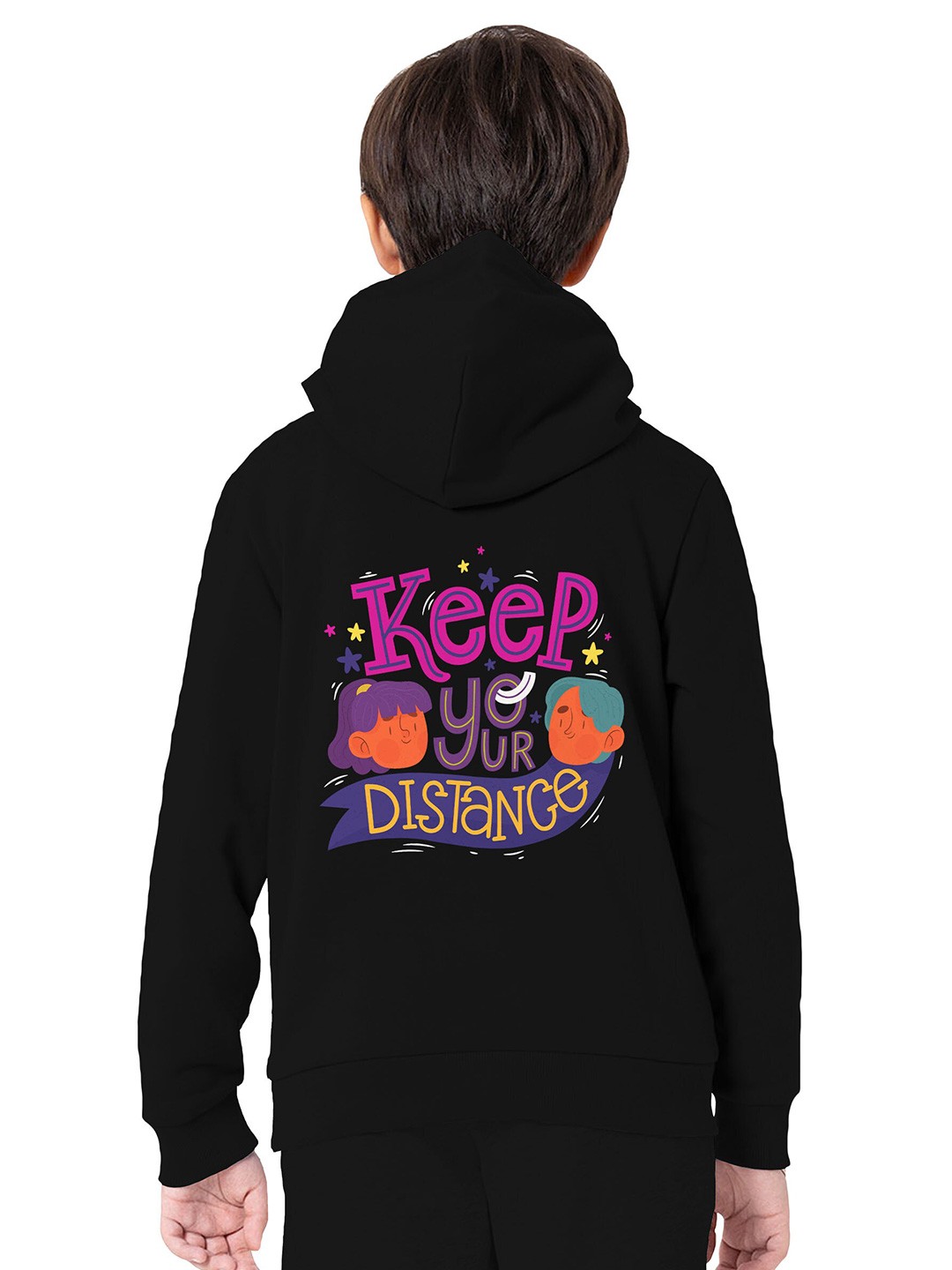 

BAESD Boys Printed Hooded Fleece Sweatshirt, Black