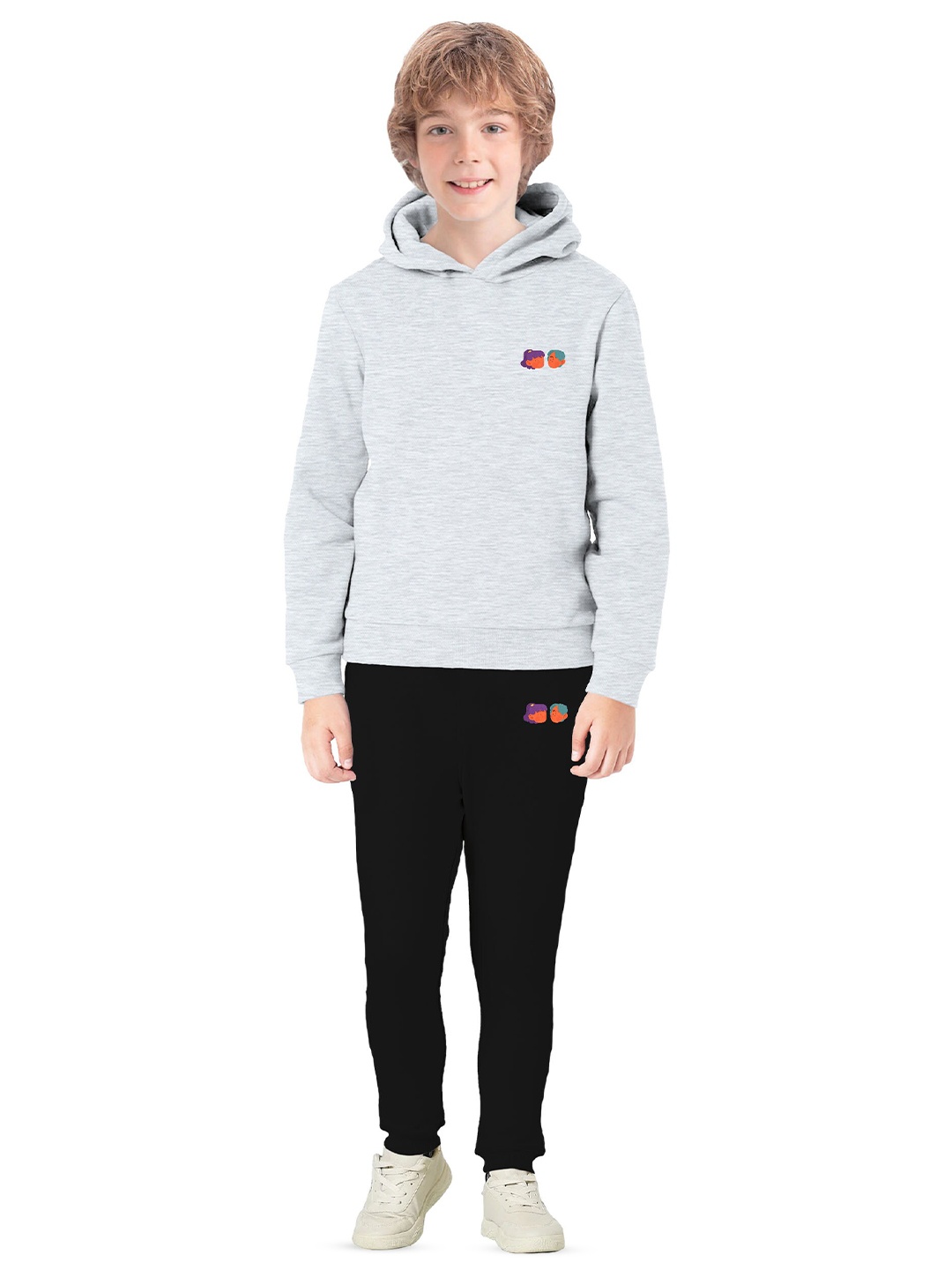 

BAESD Boys Typography Printed Hooded Sweatshirt, Grey