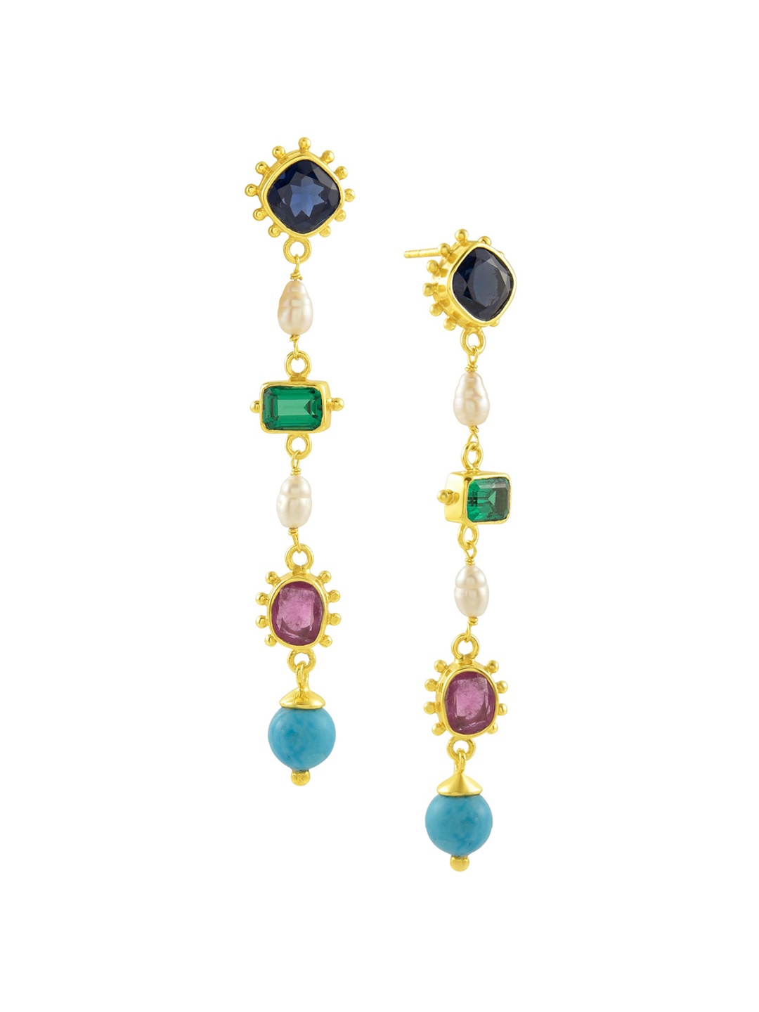 

ARVINO Gold-Plated Contemporary Drop Earrings