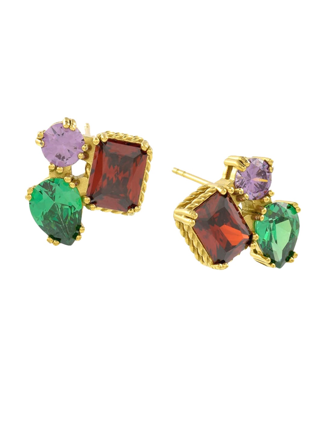 

ARVINO Gold-Plated Contemporary Stud Earrings